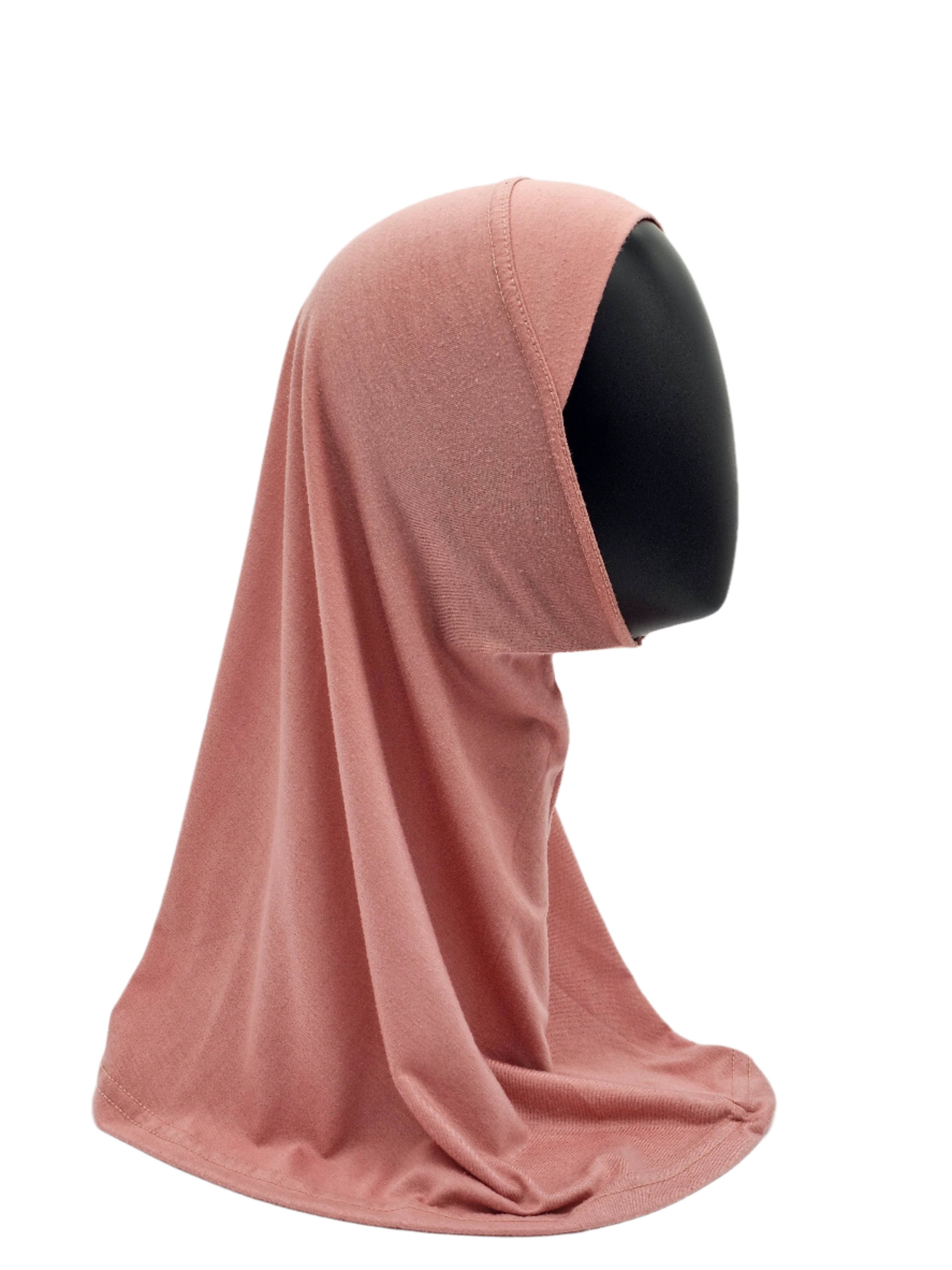 Girls All in One Mosque Hijab Easy Wear Slip On Scarf