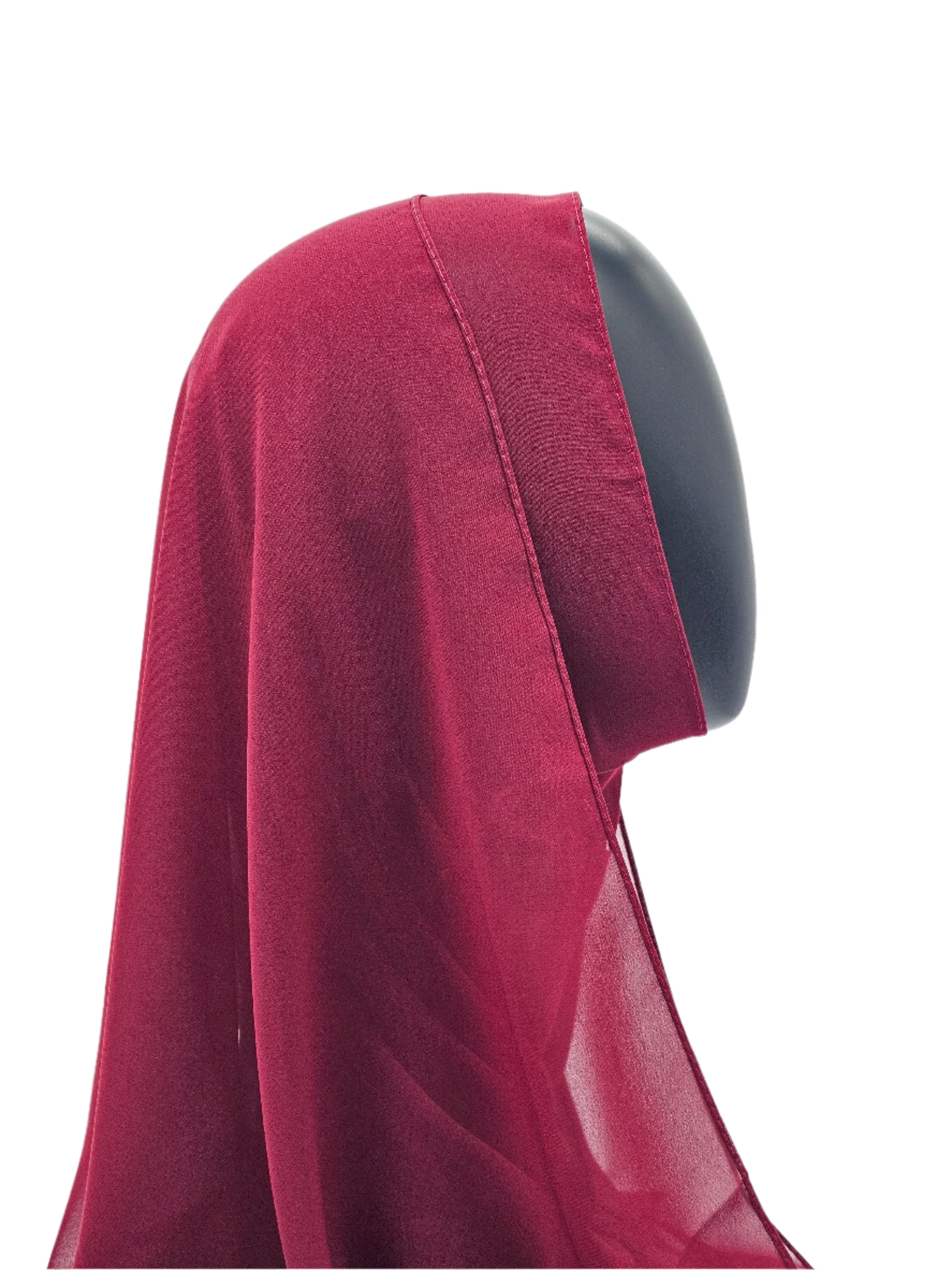 Chiffon Single Layer Double Stitched Scarf