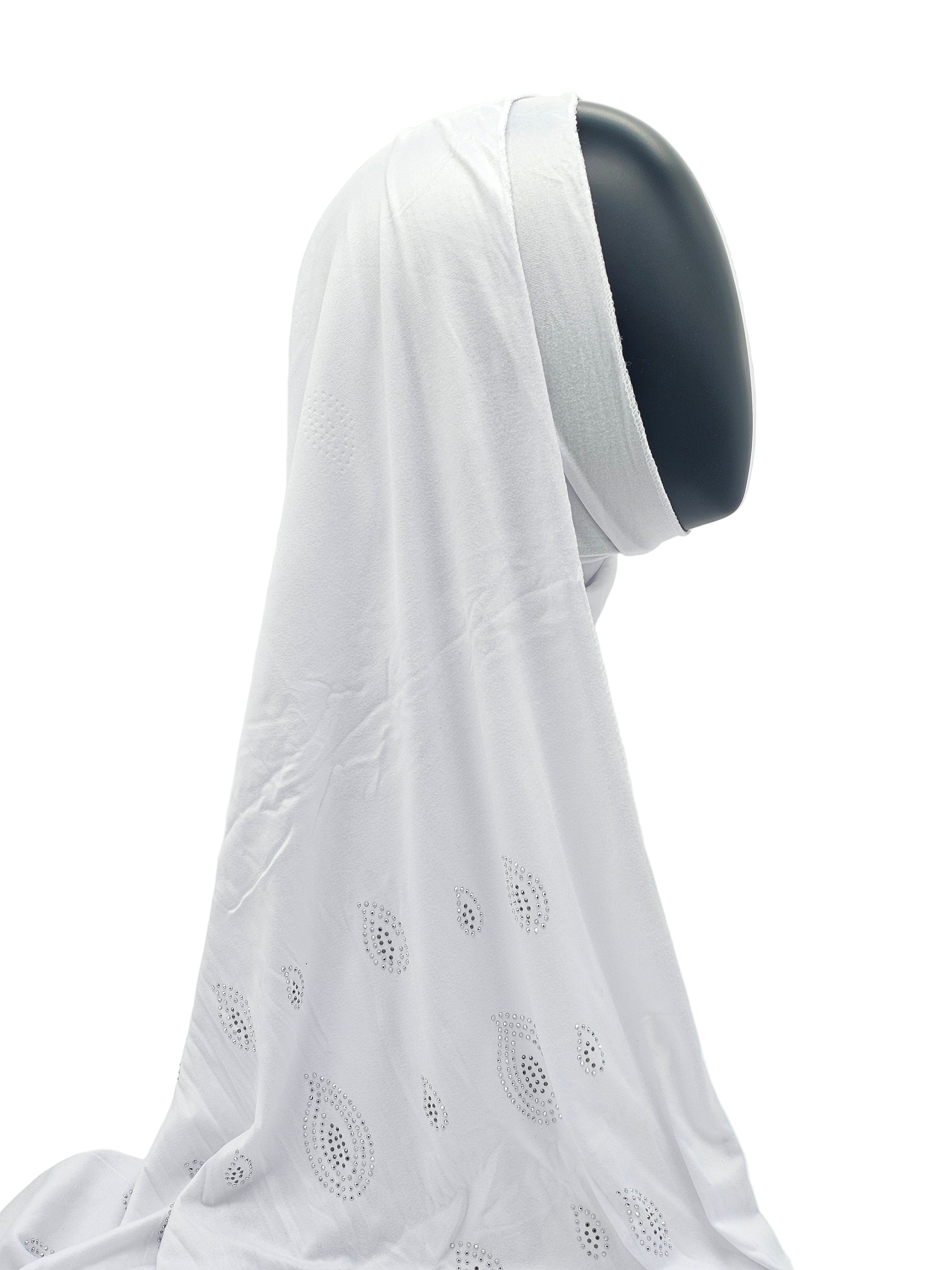 Jersey Double Stitched Diamante Pattern Scarf
