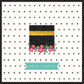 Umrah Mubarak Islamic Greetings Card - Black Triangles and Floral Styling