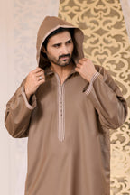 Blue Hooded Long Sleeve Jubba with Pockets