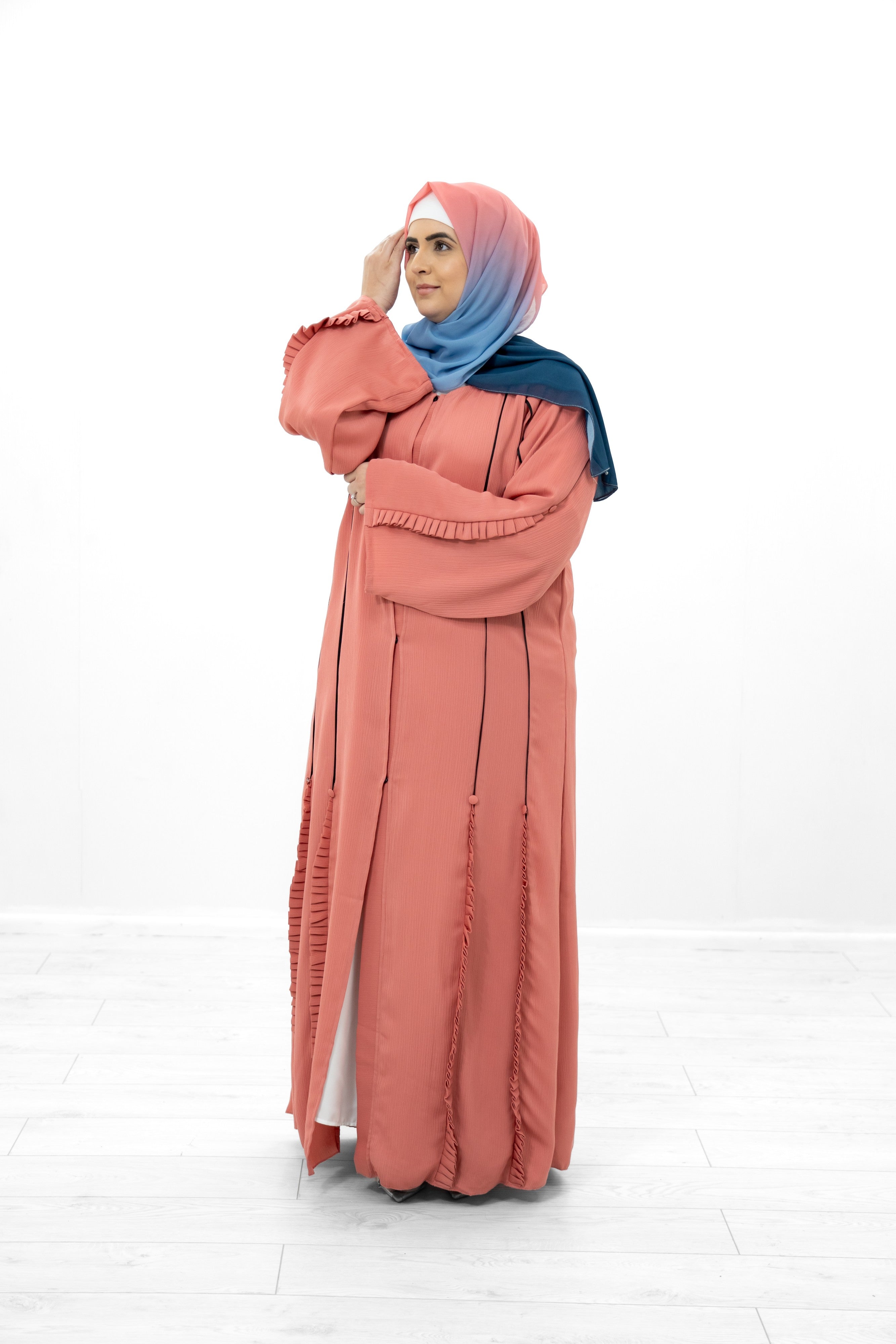 Dark Grey Chiffon 2 Piece Abaya