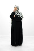 Dark Grey Chiffon 2 Piece Abaya