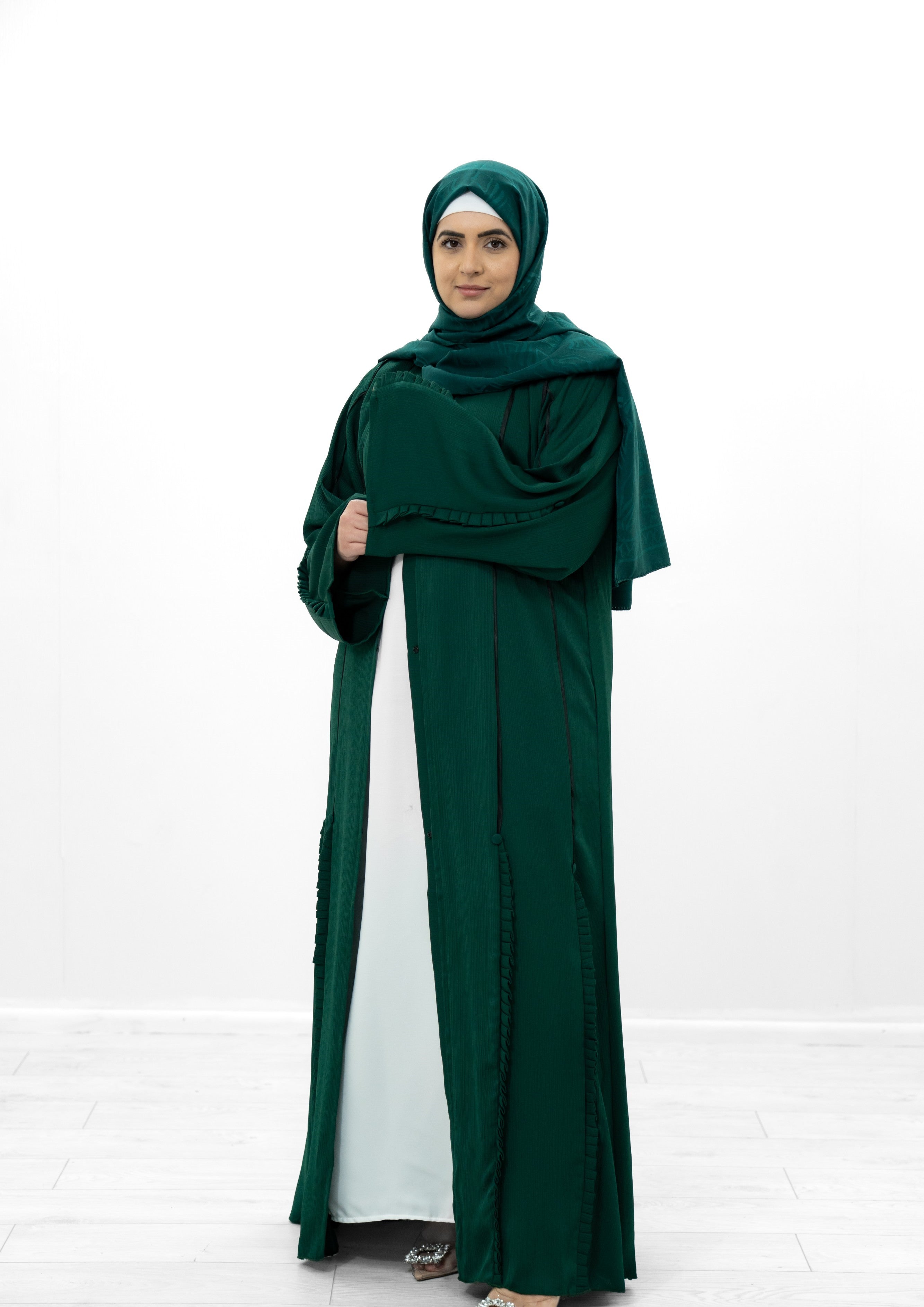 Dark Grey Chiffon 2 Piece Abaya
