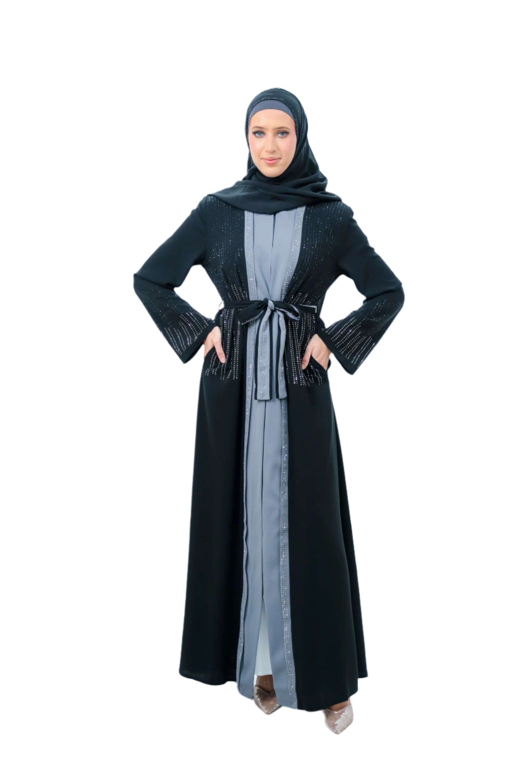 Pink Diamond Detail Abaya