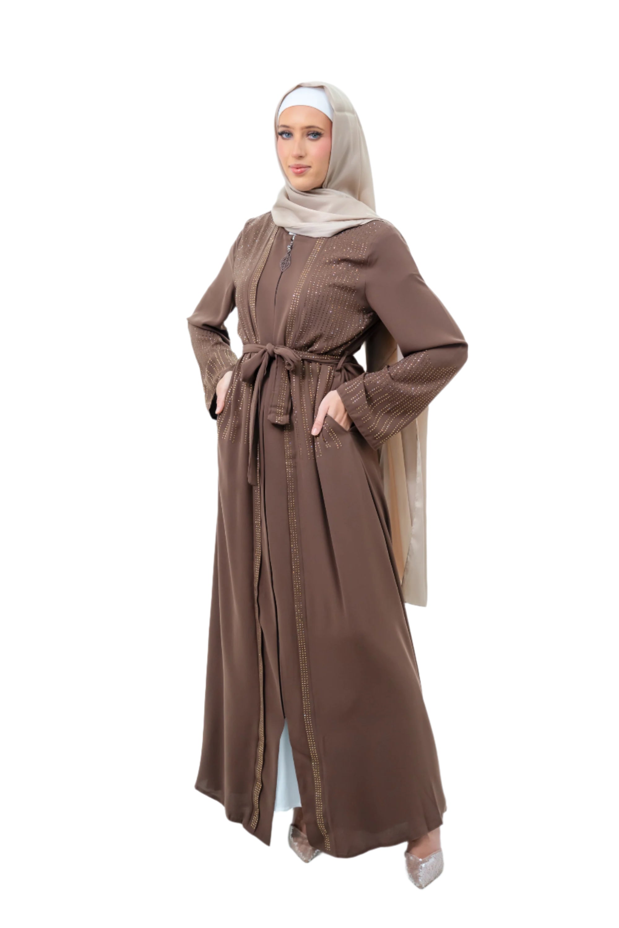 Pink Diamond Detail Abaya