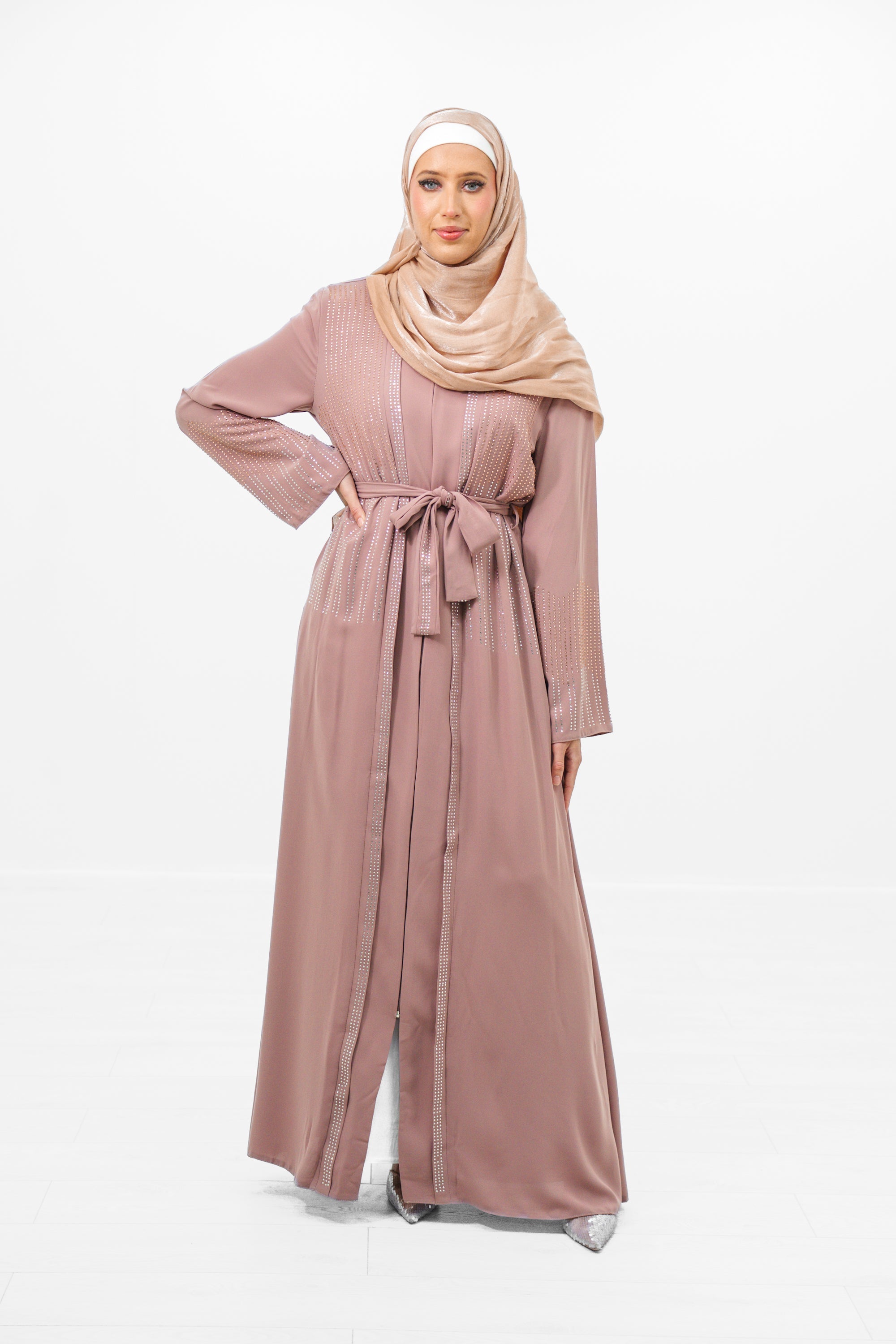 Pink Diamond Detail Abaya