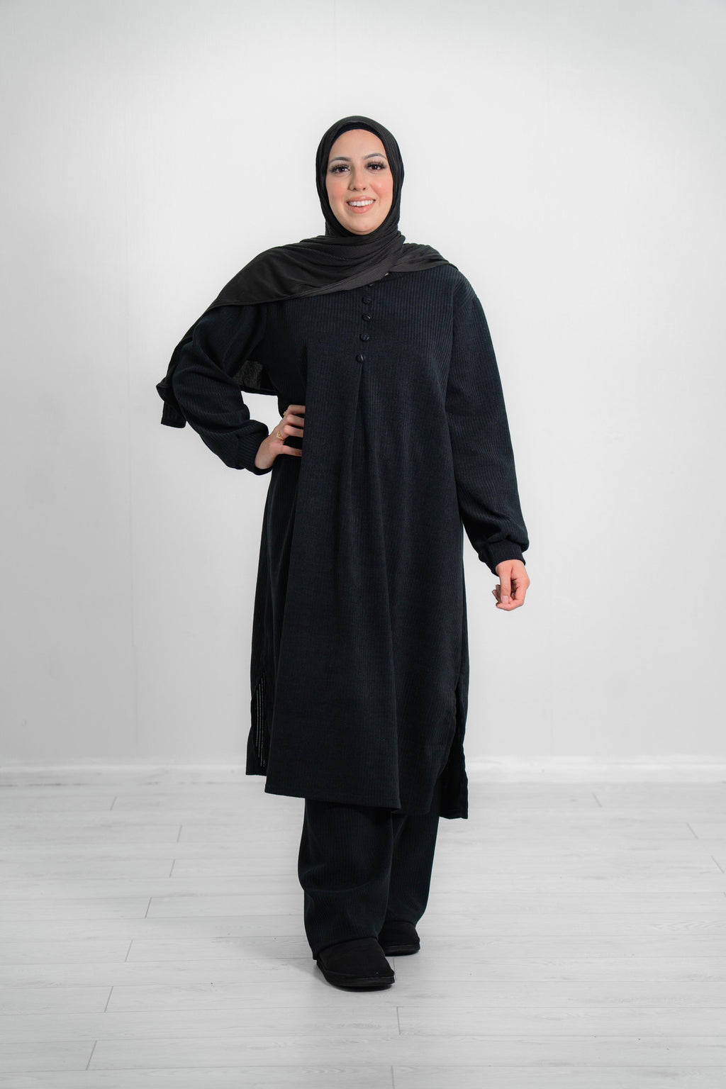Women’s Long Ribbed Cotton Co-Ord