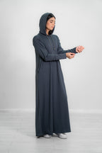 Women’s Long Hooded Ribbed Abaya