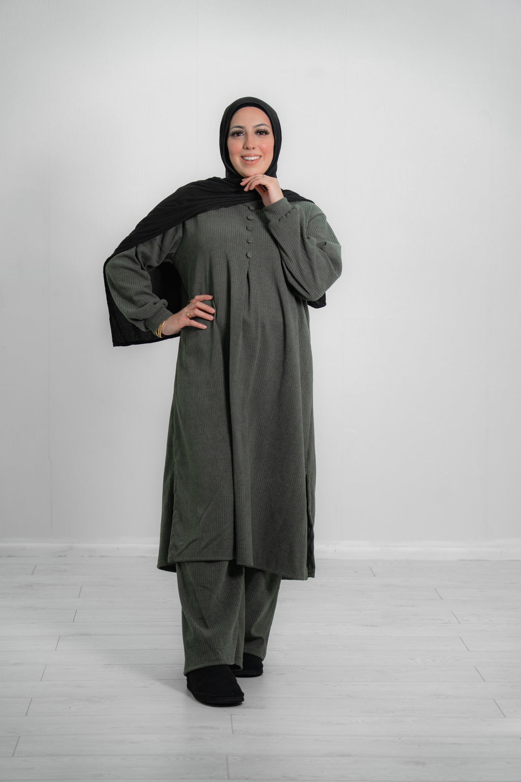 Women’s Long Ribbed Cotton Co-Ord
