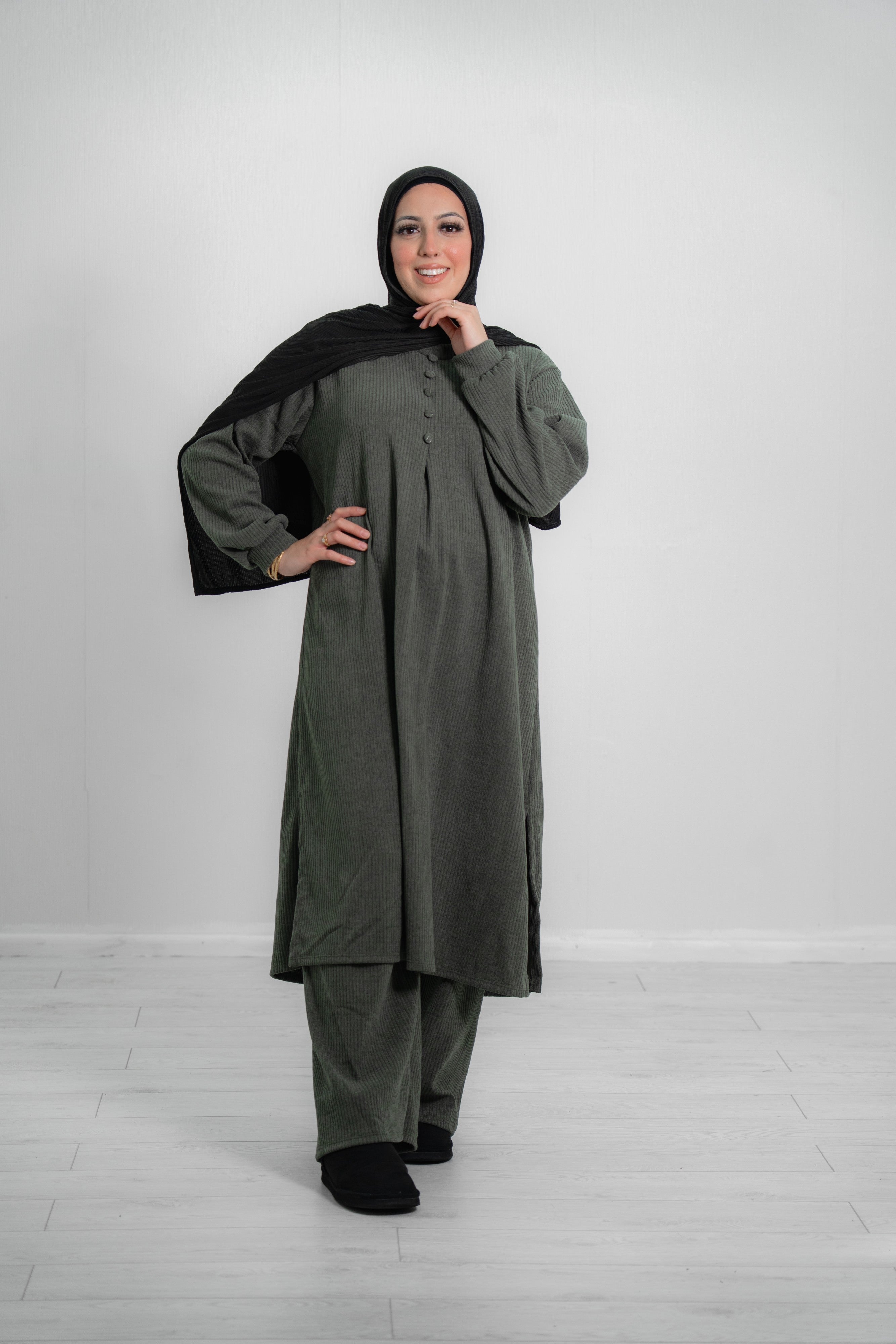 Women’s Long Ribbed Cotton Co-Ord