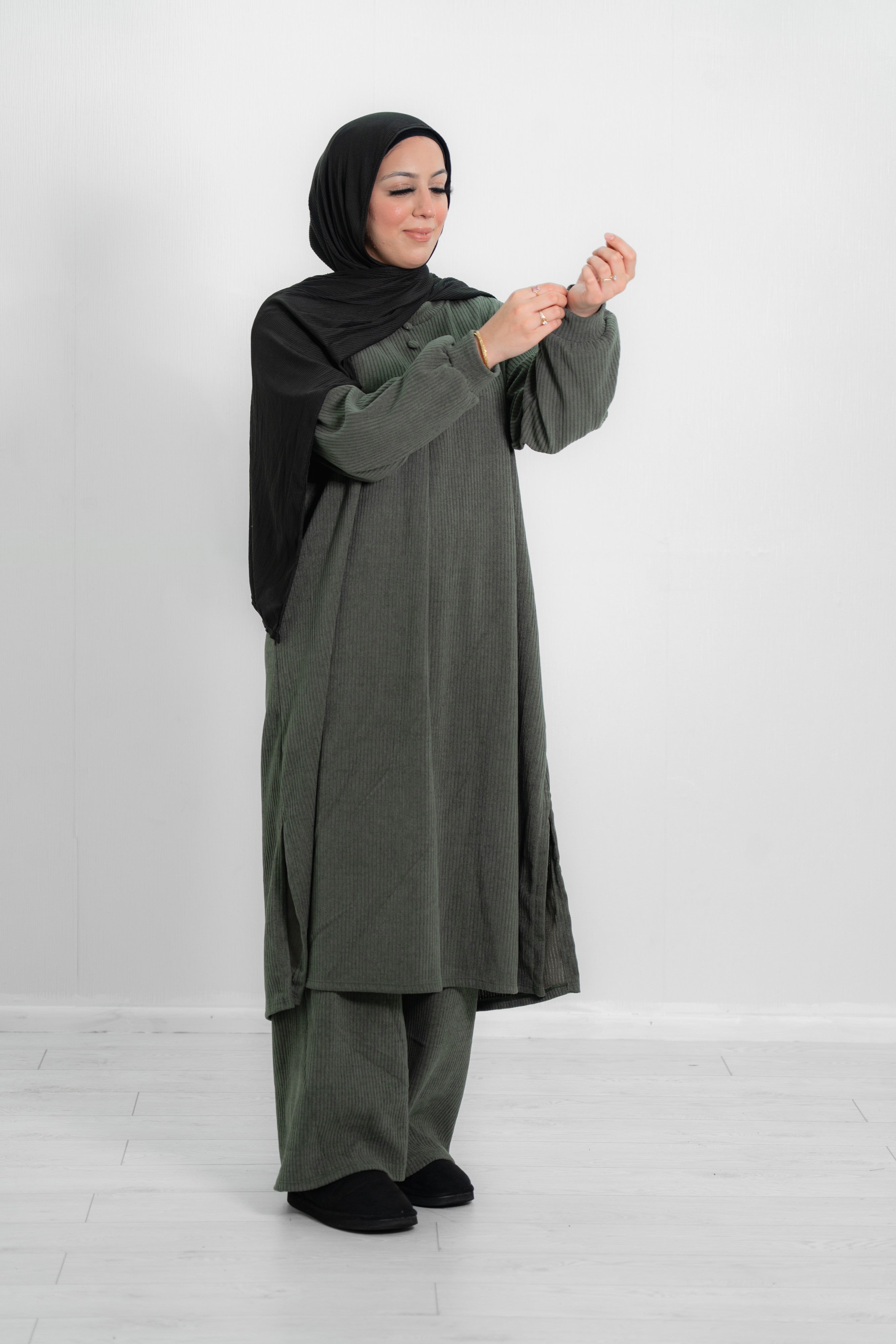 Women’s Long Ribbed Cotton Co-Ord