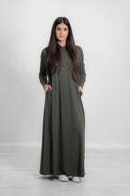 Women’s Long Hooded Ribbed Abaya