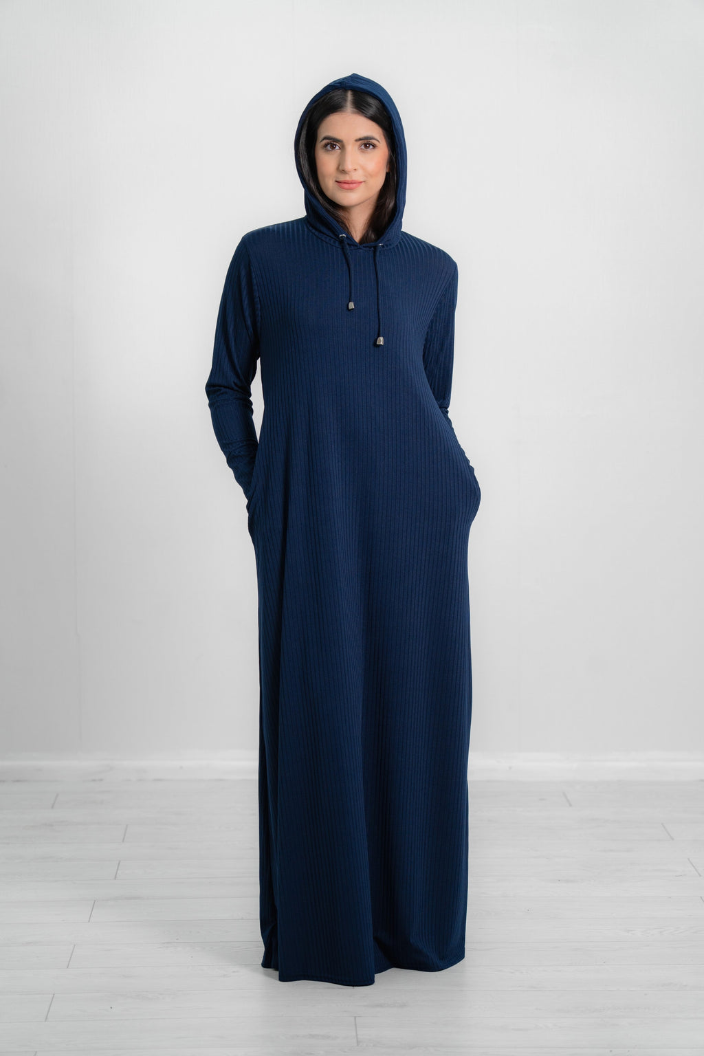 Women’s Long Hooded Ribbed Abaya