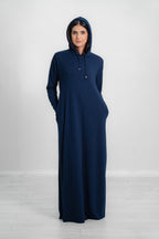 Women’s Long Hooded Ribbed Abaya