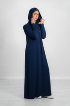 Women’s Long Hooded Ribbed Abaya