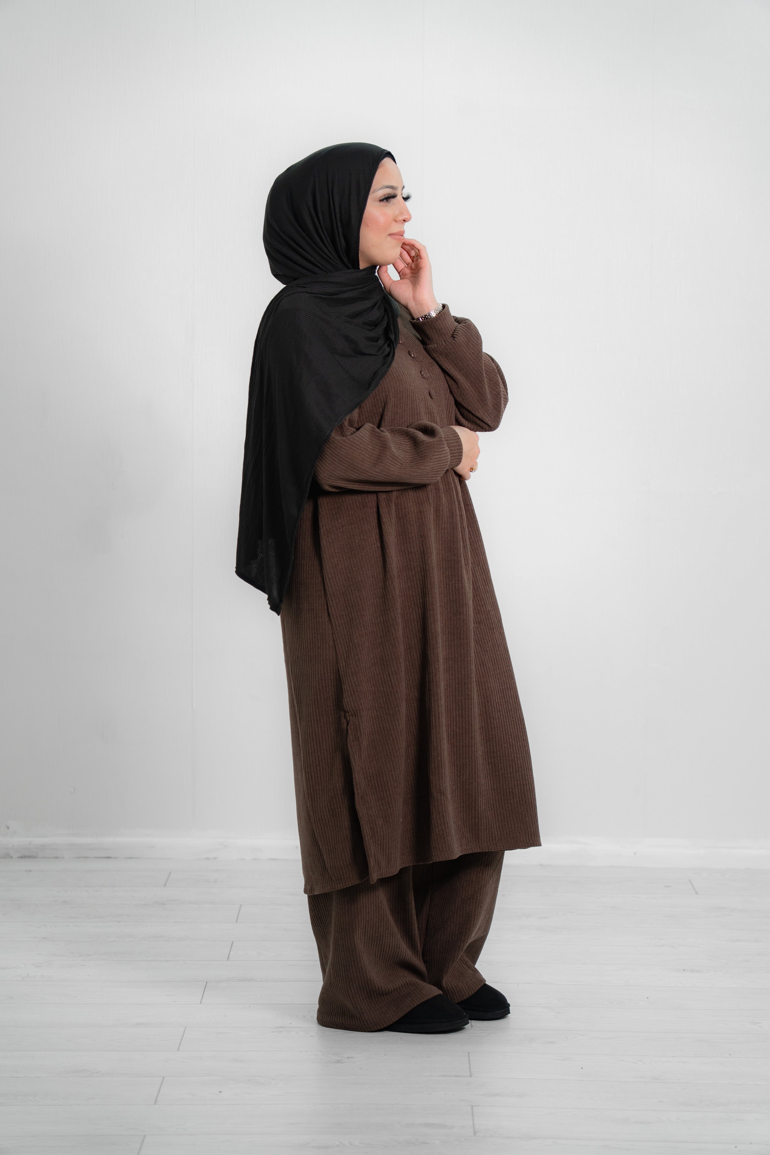 Women’s Long Ribbed Cotton Co-Ord