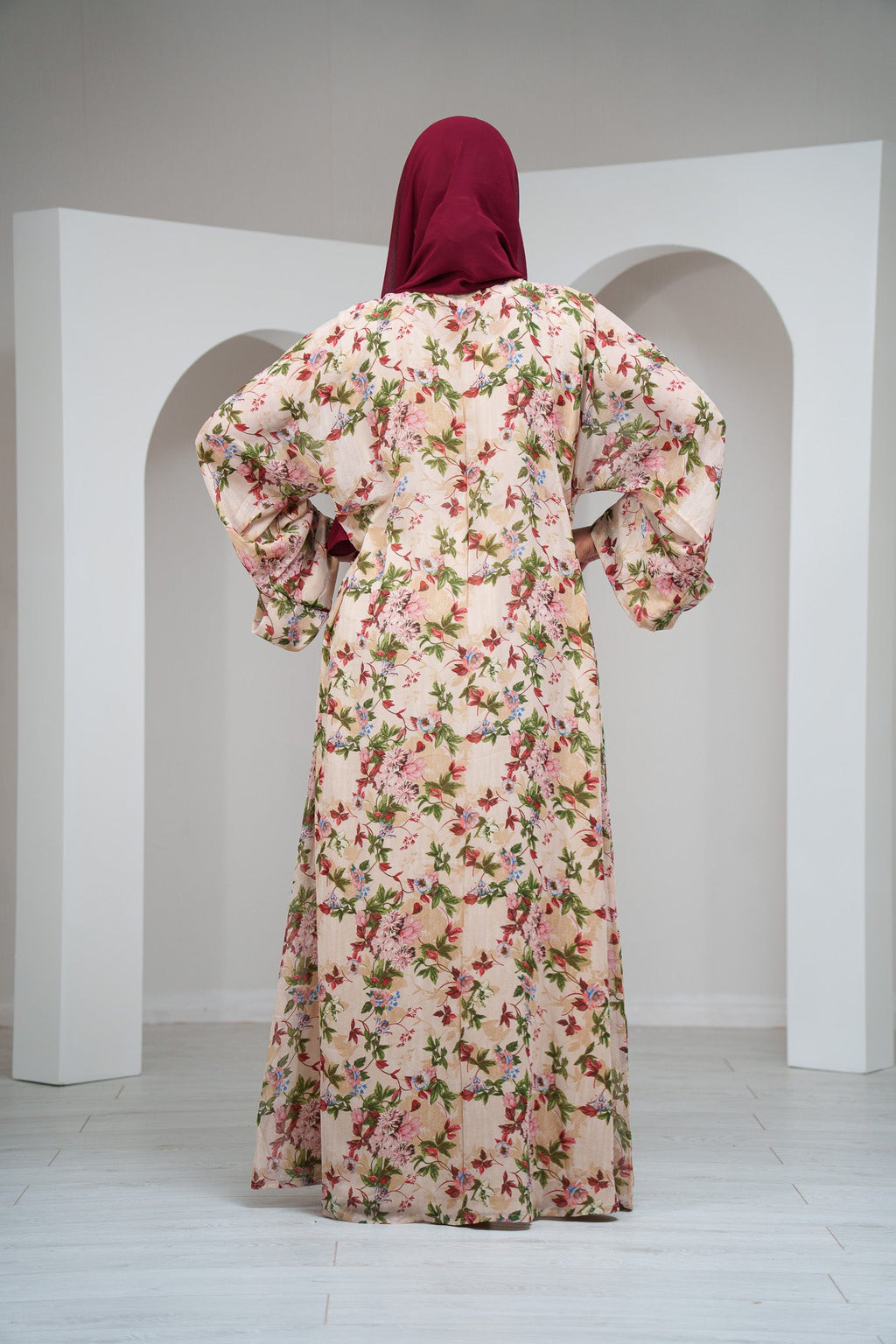 Pink Chiffon Summer Kimono with Matching Printed Belt
