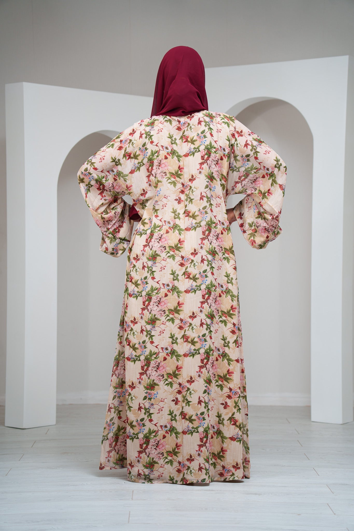 Pink Chiffon Summer Kimono with Matching Printed Belt