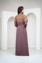 Black Moroccan Style Abaya Hand Stitched Embroidery with Beads