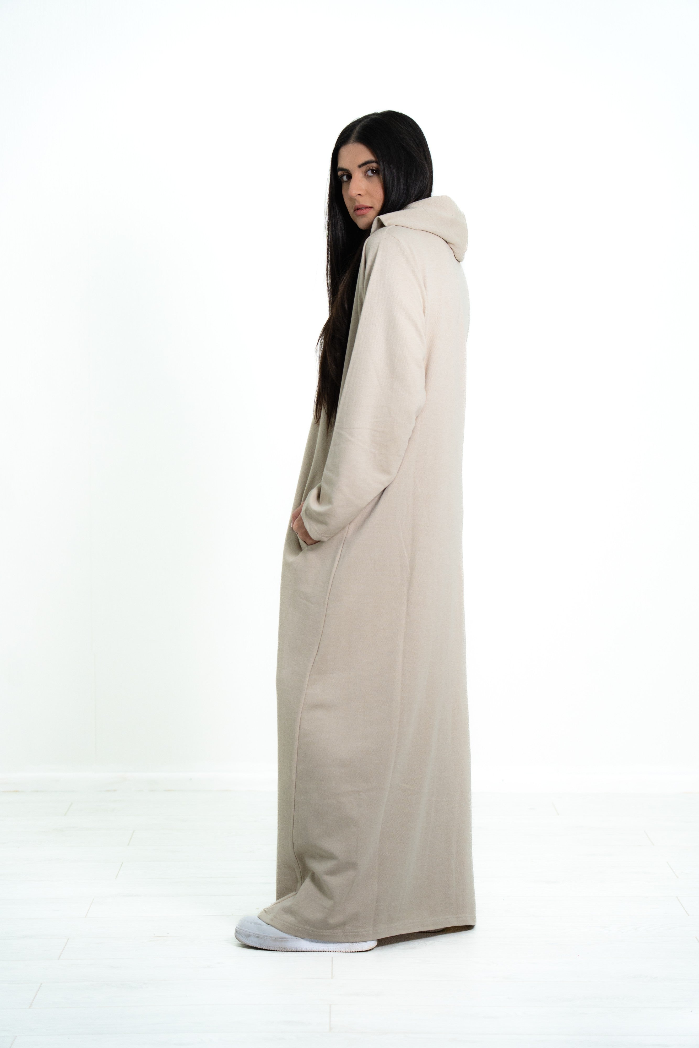 Women’s Button Closure Hooded Abaya