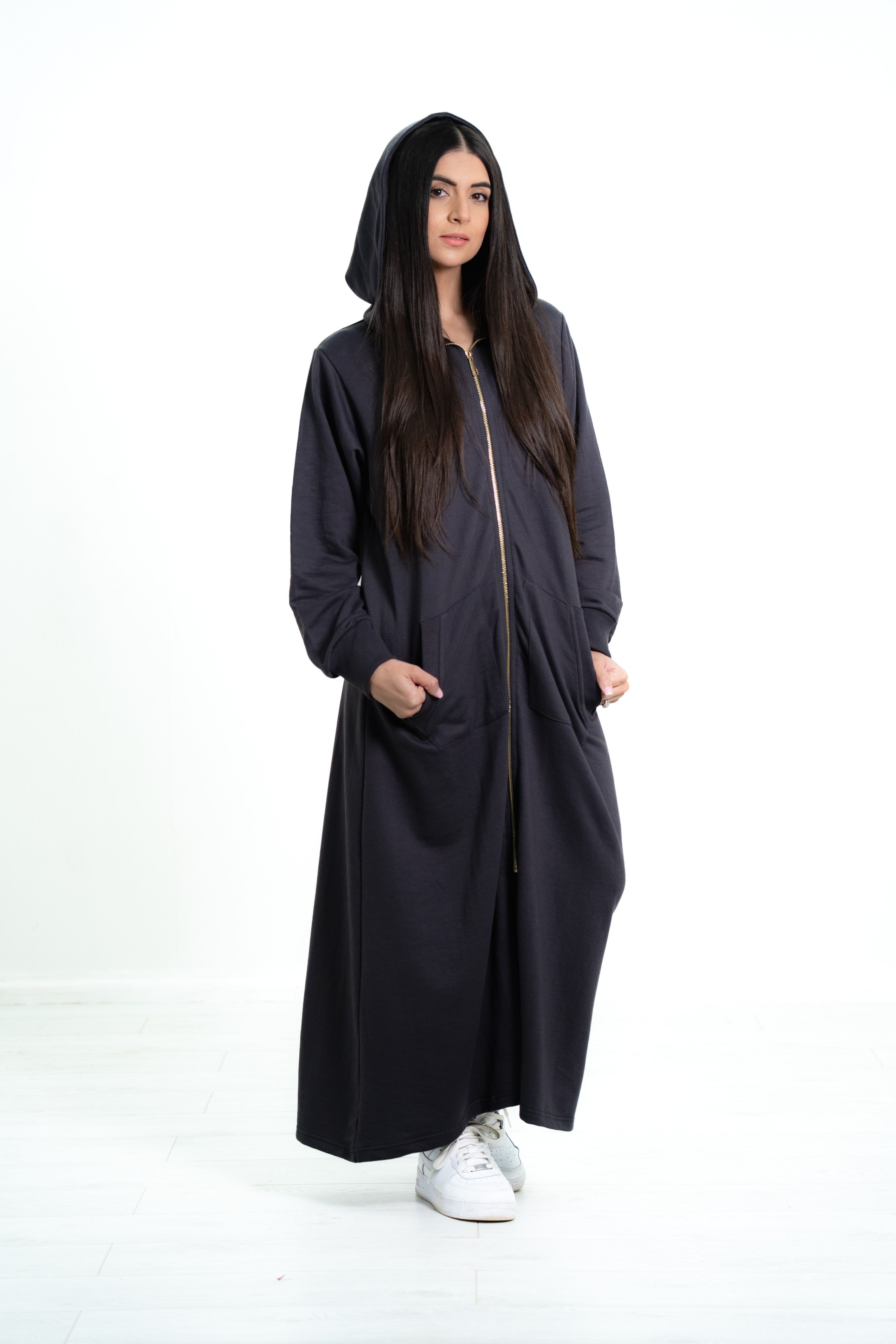 Women’s Zip Front Hooded Abaya