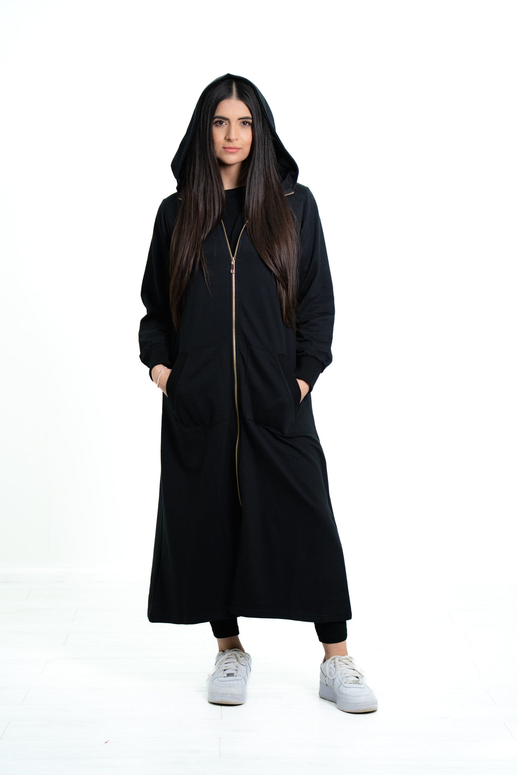 Women’s Zip Front Hooded Abaya