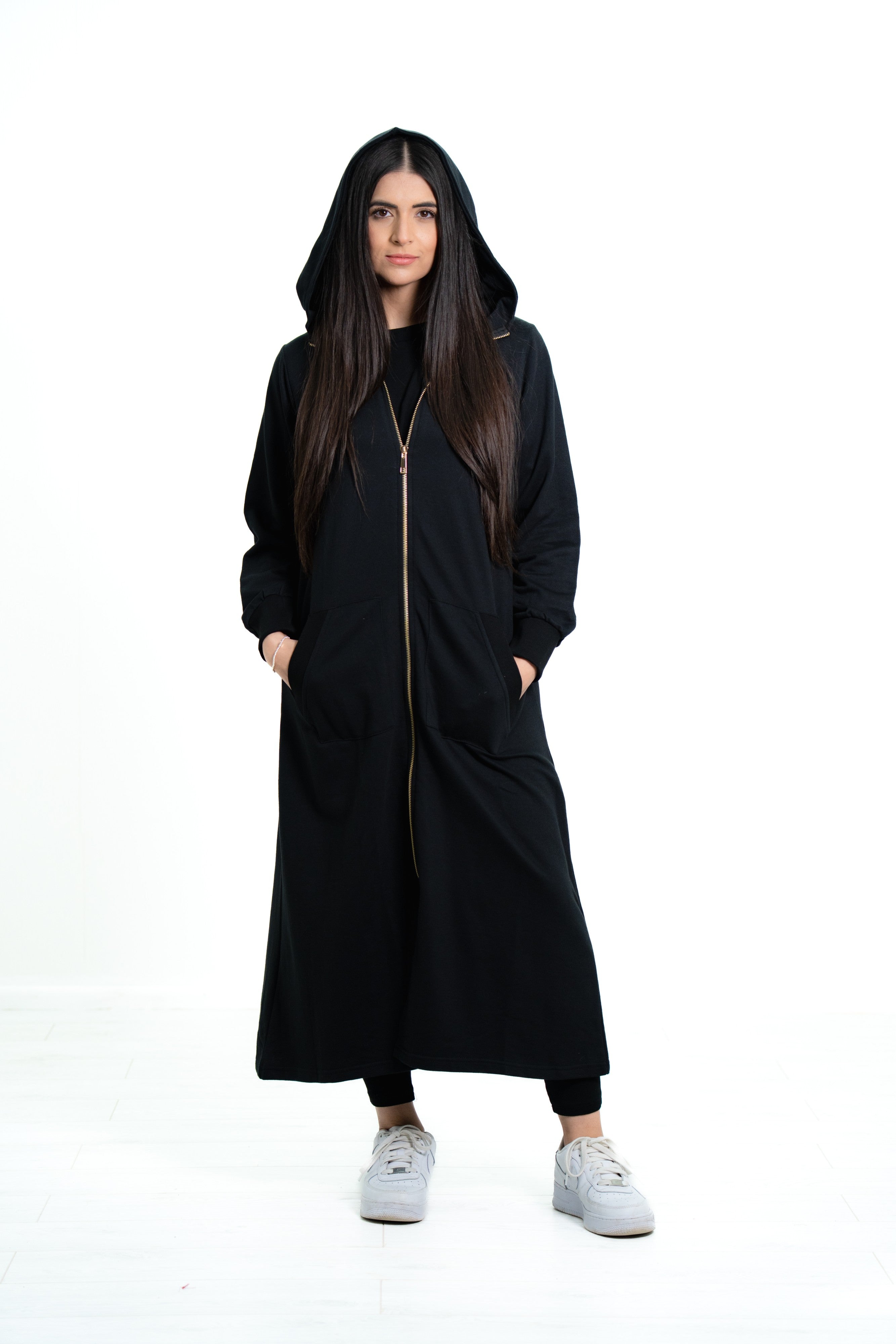 Women’s Zip Front Hooded Abaya