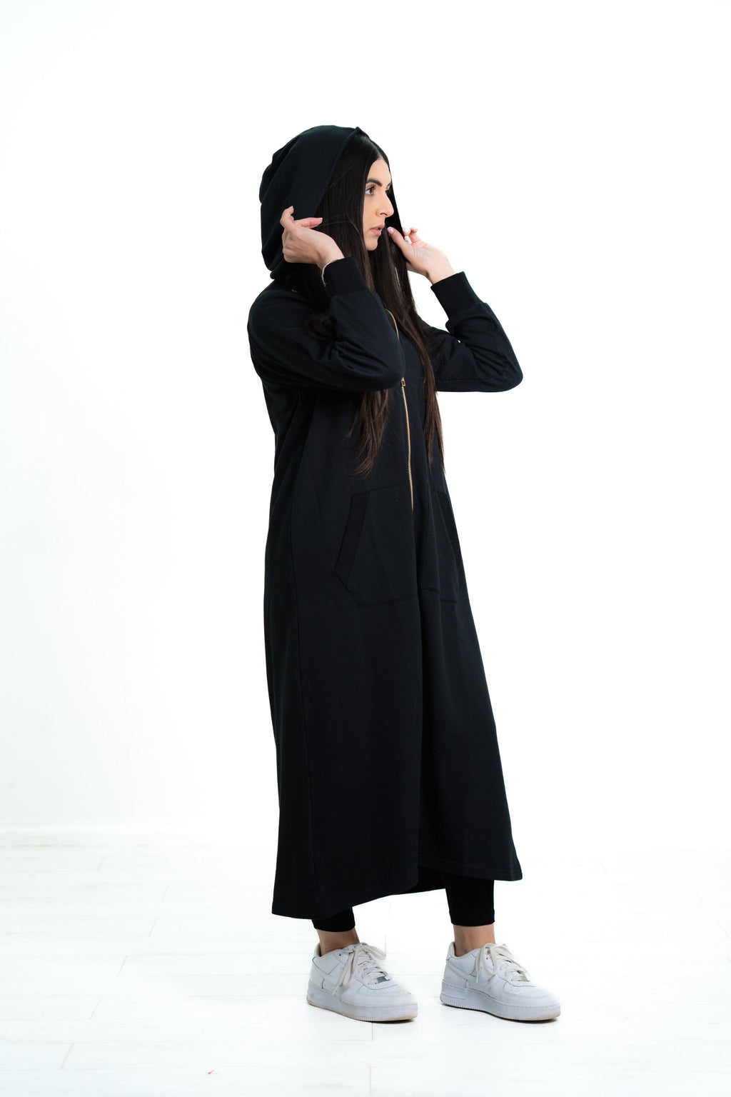 Women’s Zip Front Hooded Abaya