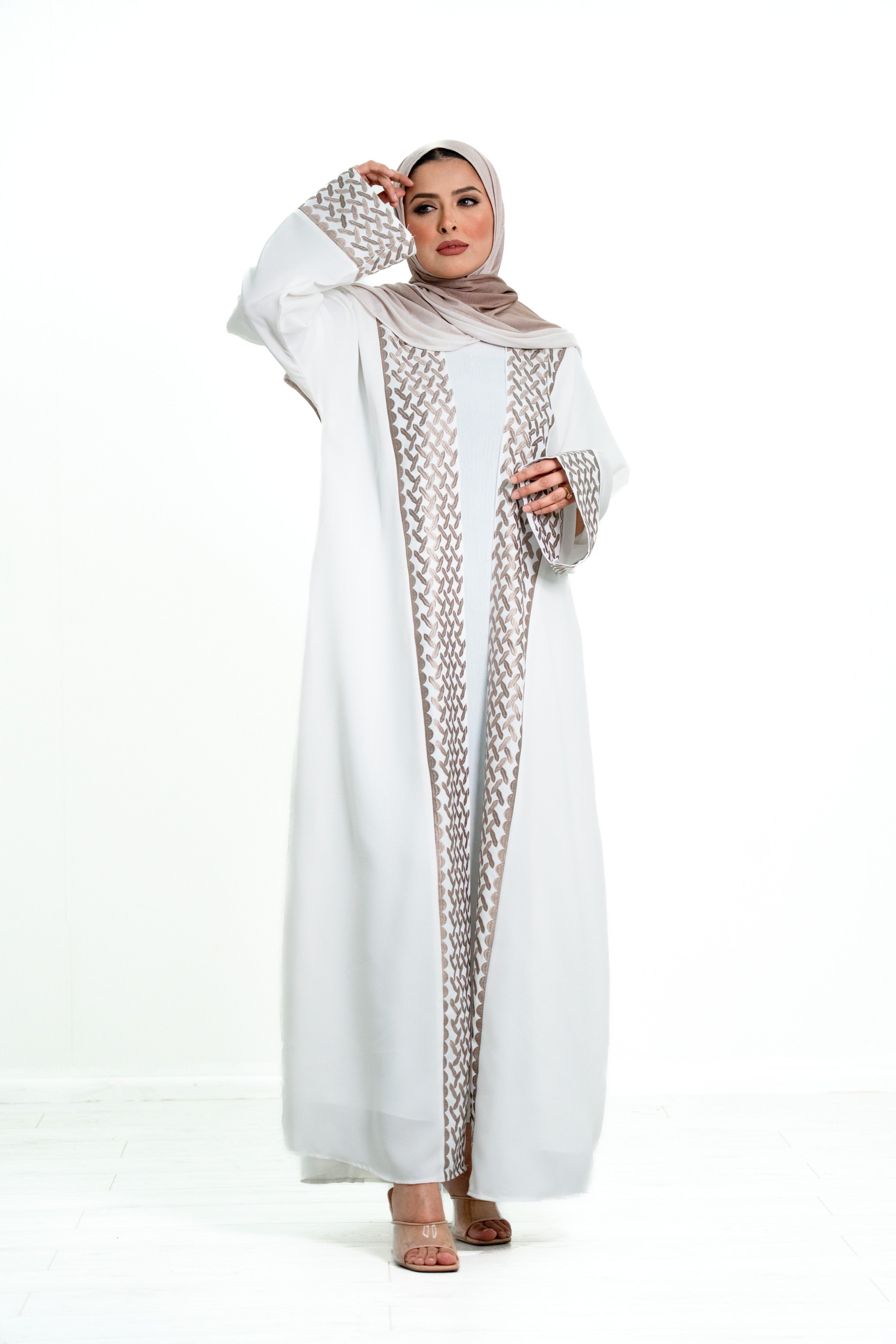 Women’s 2 Piece Abaya with embroidery border