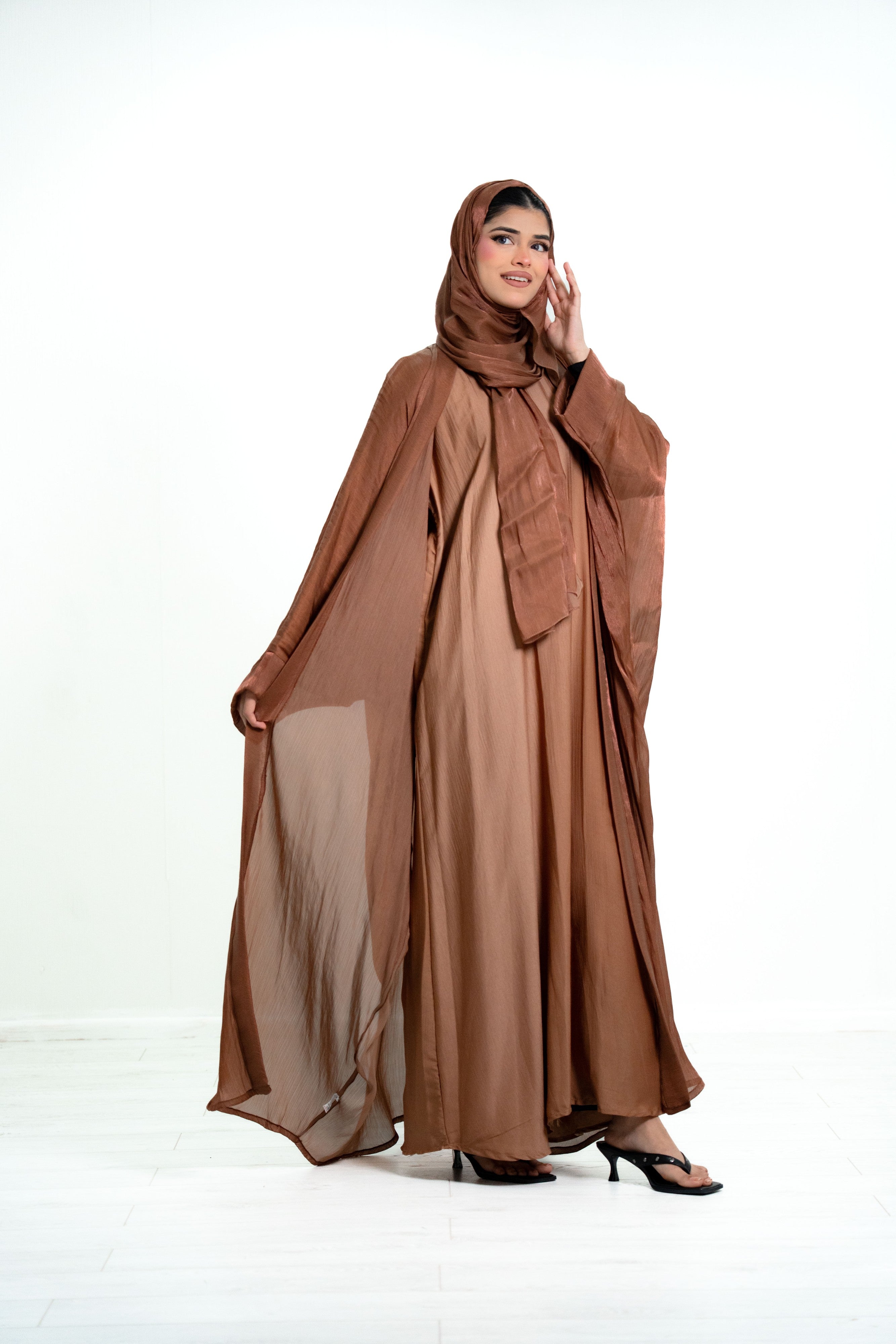 Women’s 2 Piece Chiffon Flowy Abaya
