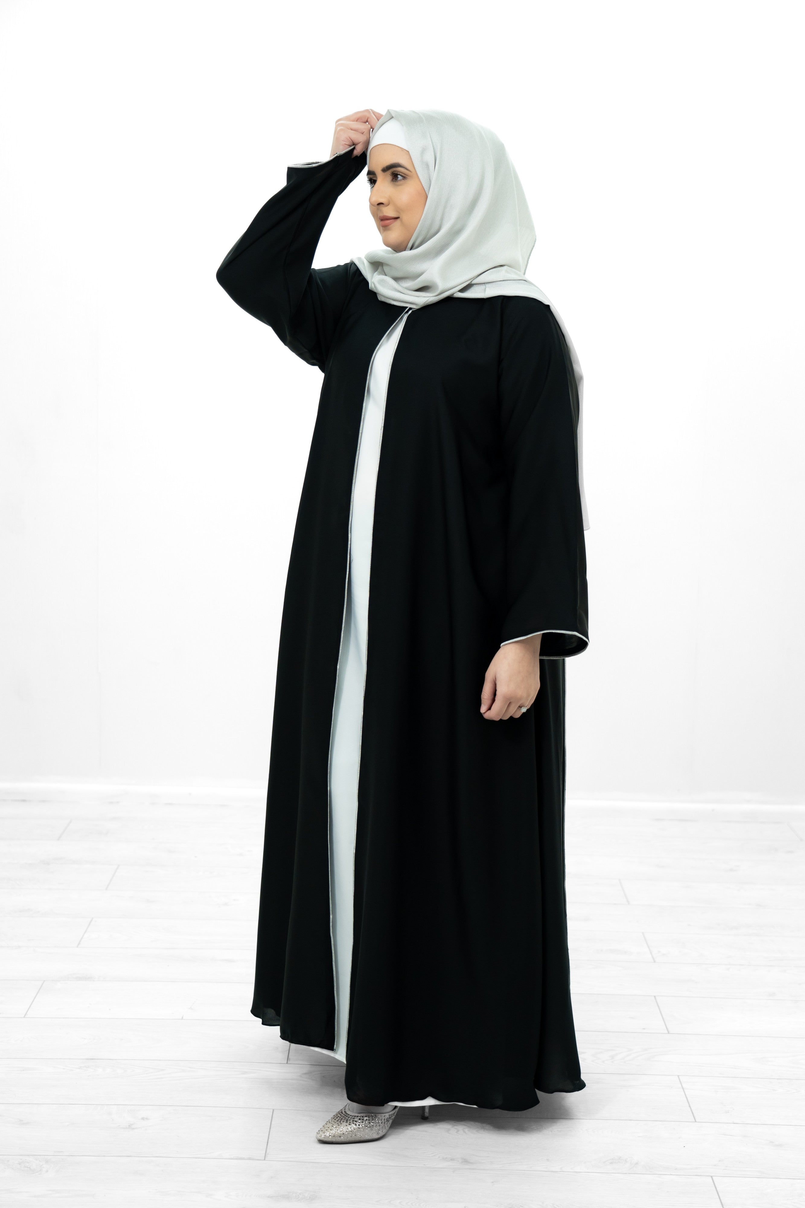 Maroon Silk 2 Piece Abaya