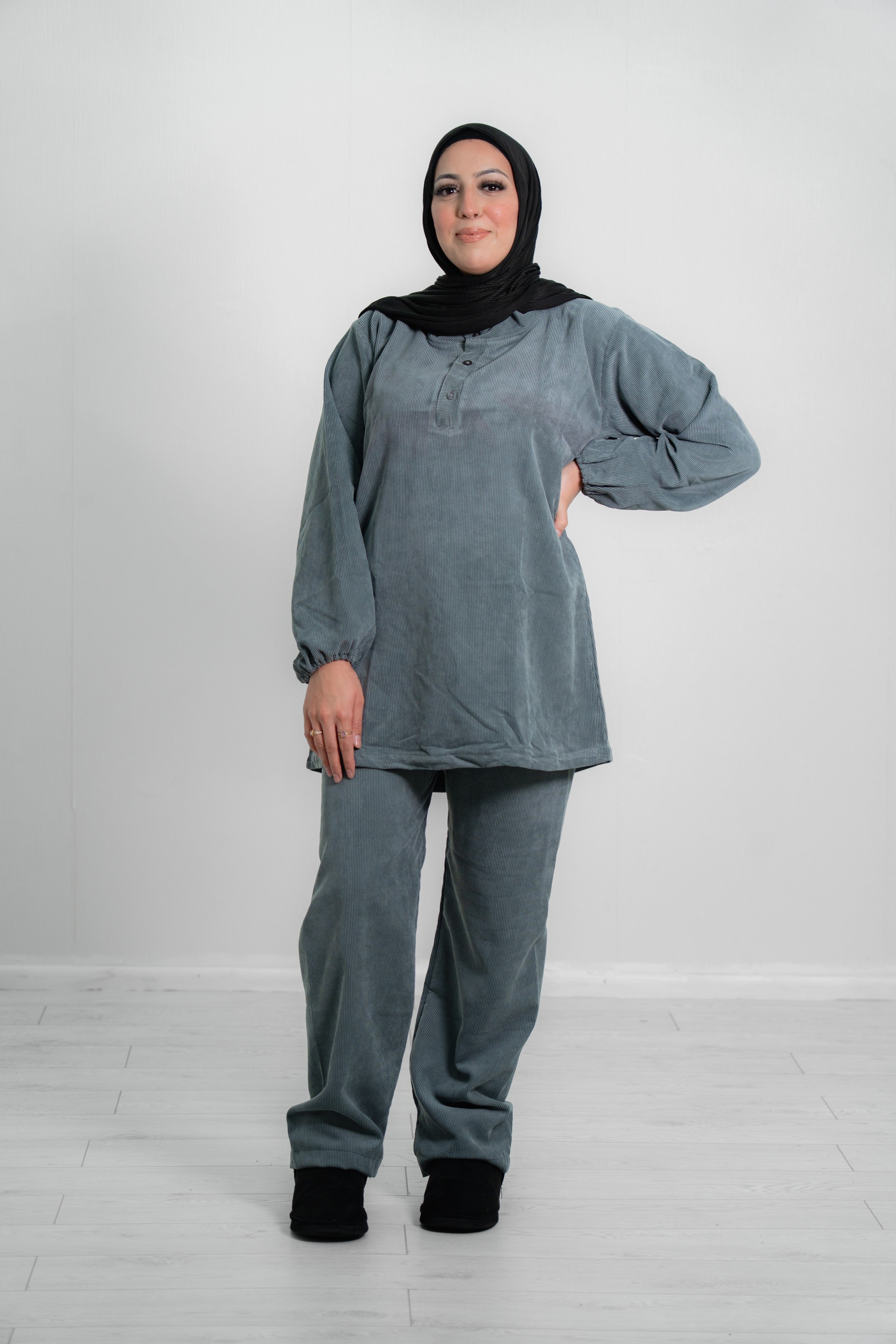 Women’s Co-Ord Set – Button-Down Top & Matching Wide-Leg Trousers