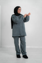 Women’s Co-Ord Set – Button-Down Top & Matching Wide-Leg Trousers