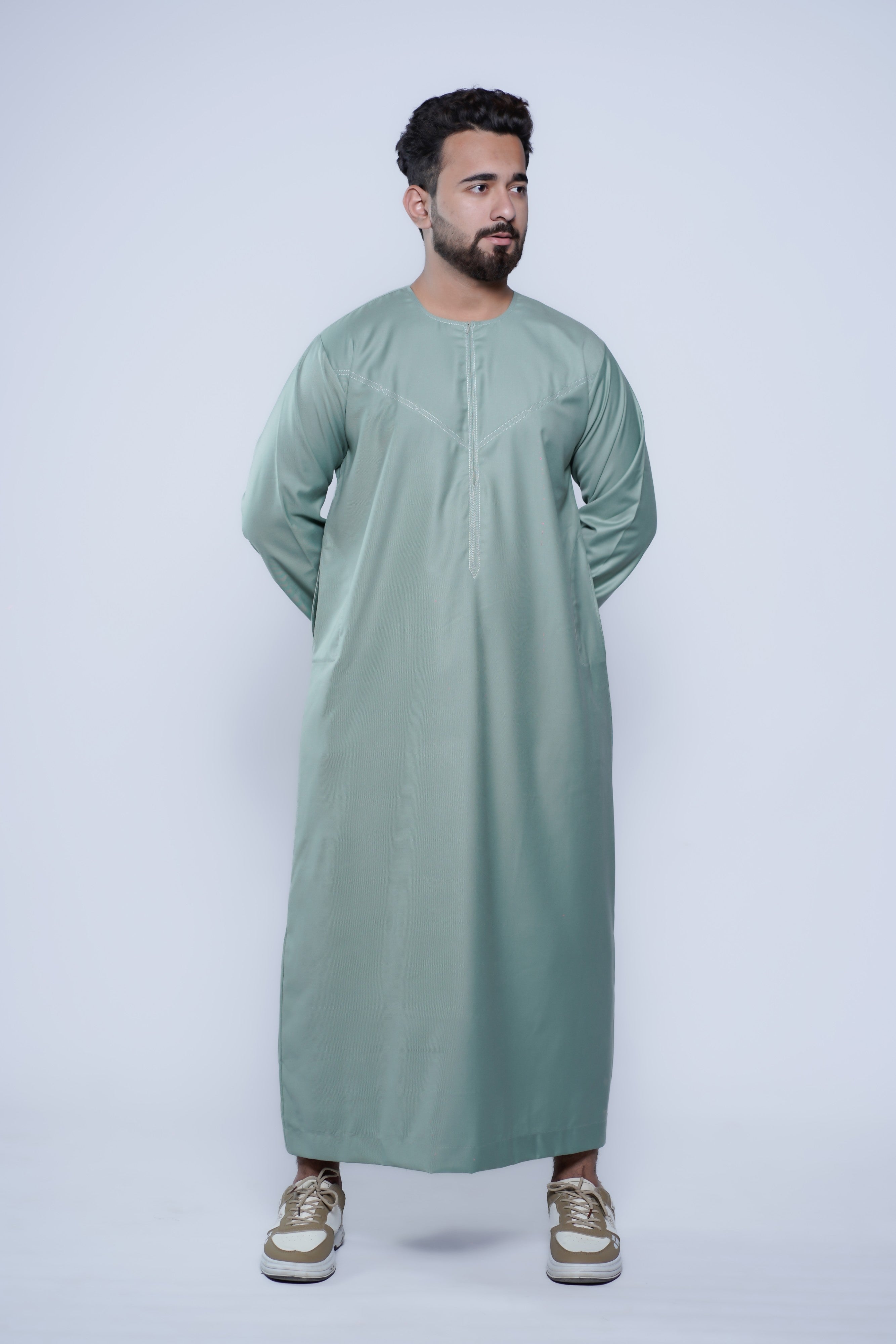 Omani Jubba with Curve Jump stitch design