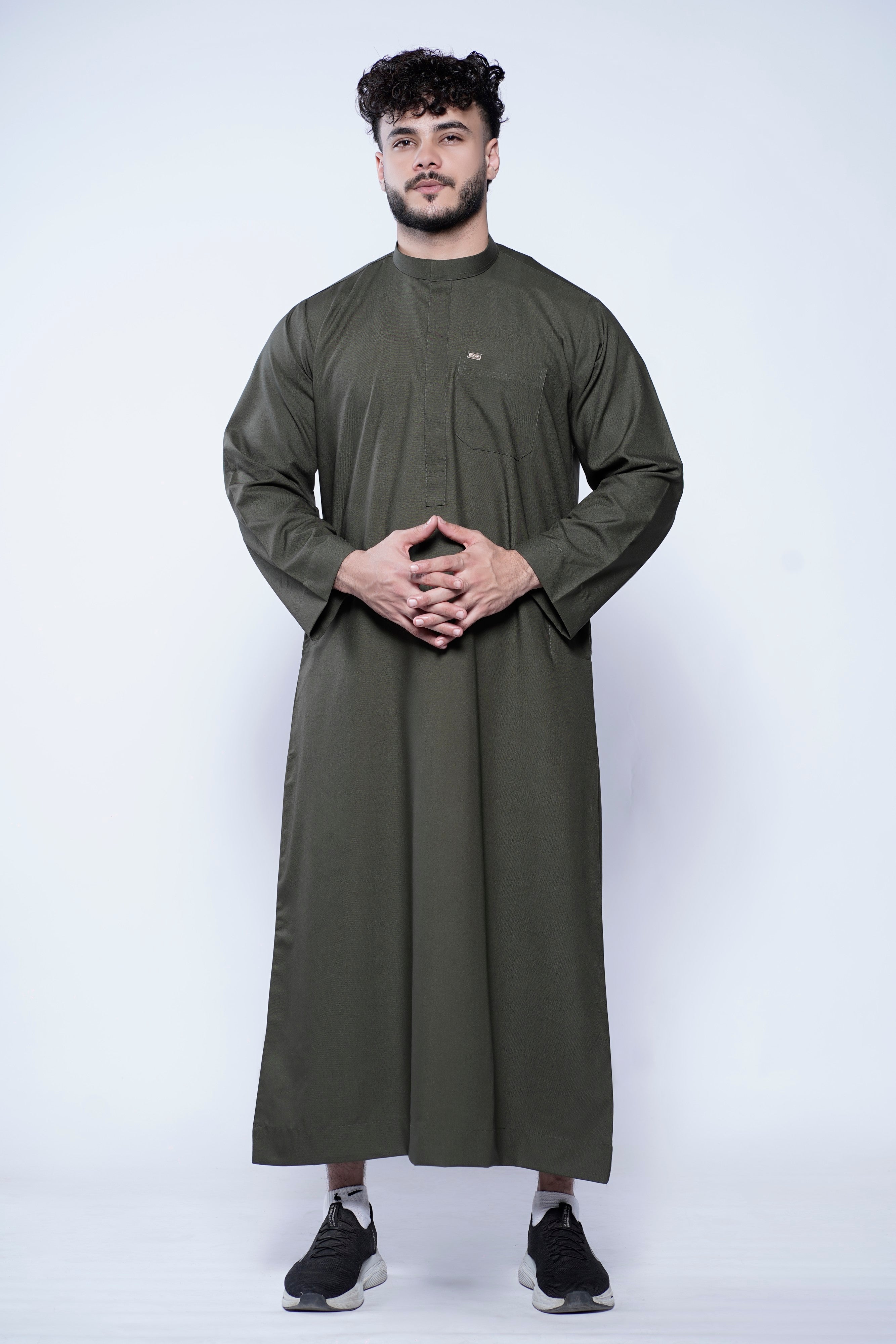 Omani Band Collar Jubba With Buttons