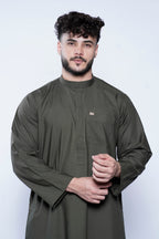 Omani Band Collar Jubba With Buttons