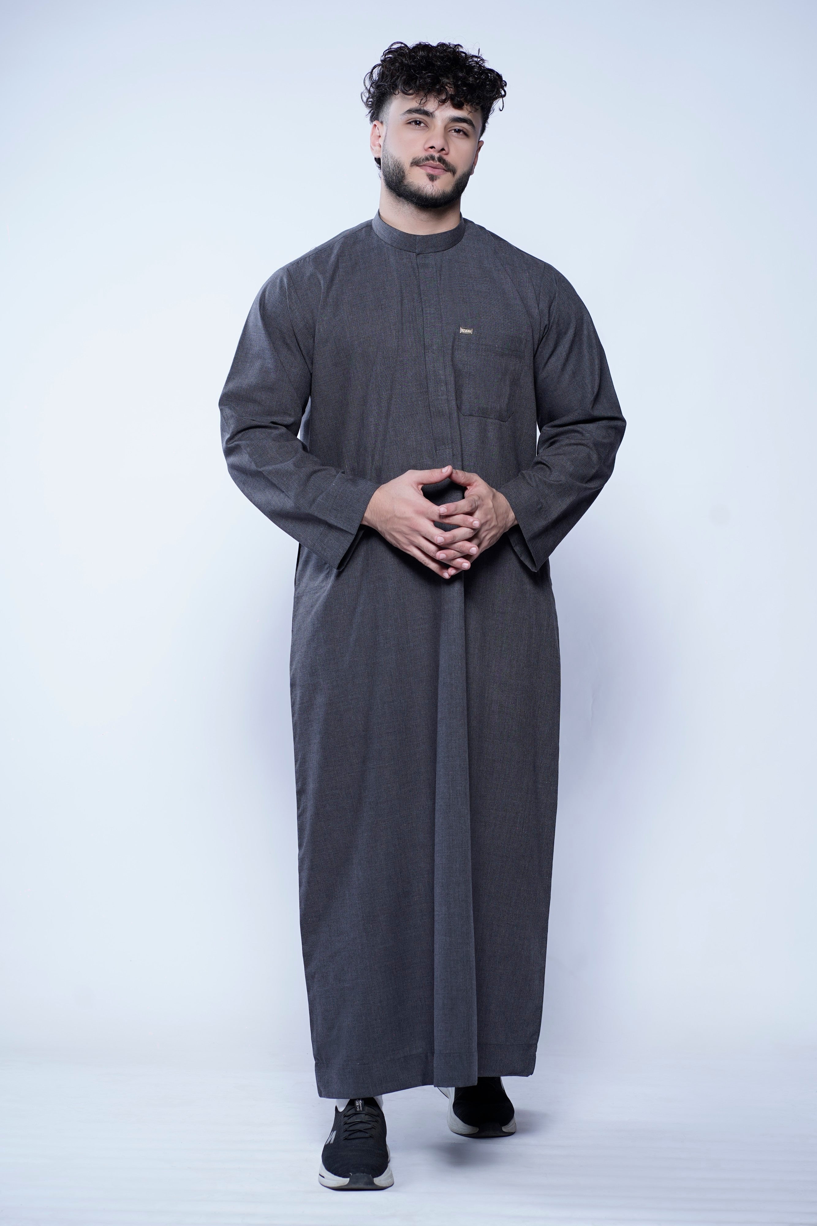 Omani Band Collar Jubba With Buttons