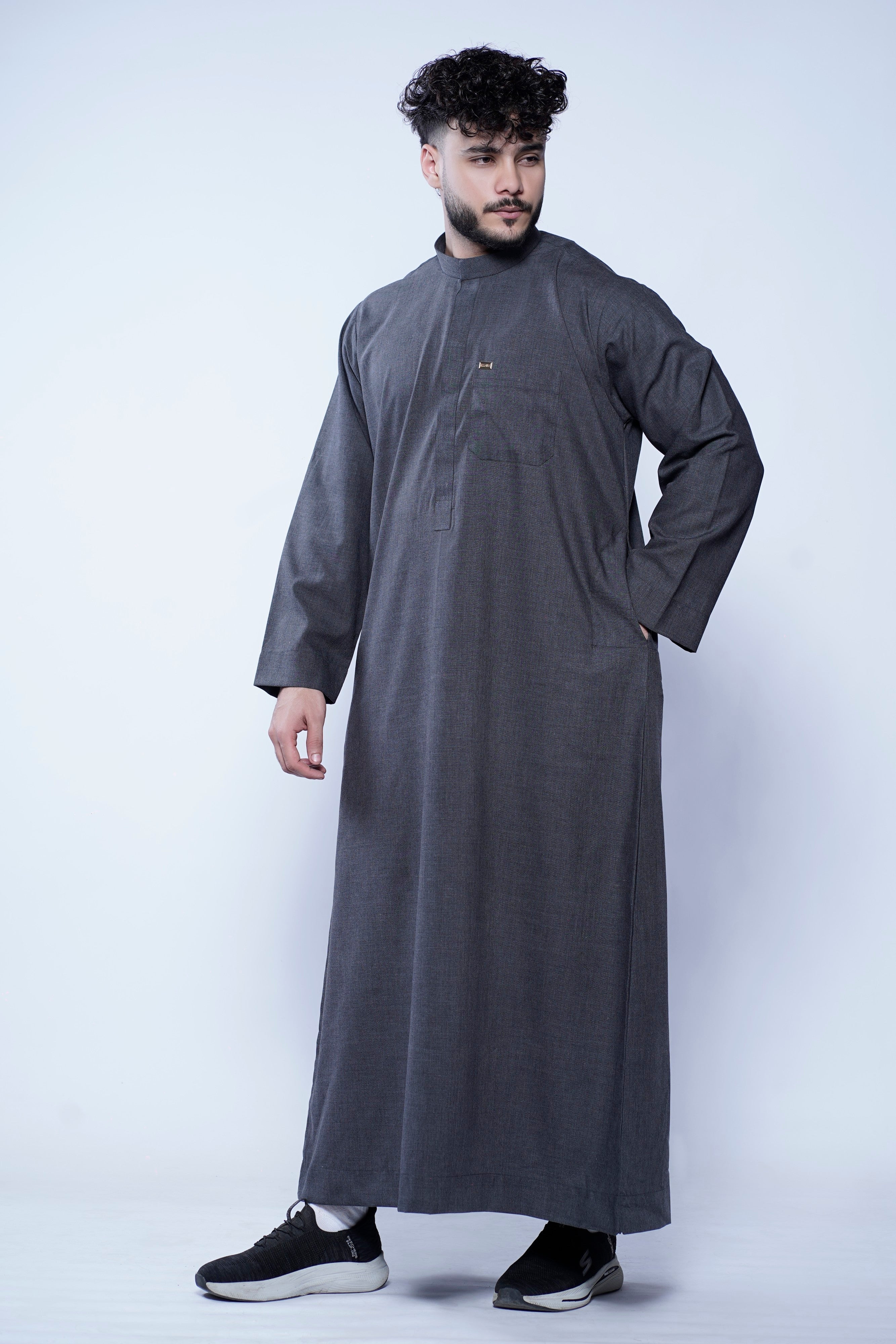 Omani Band Collar Jubba With Buttons