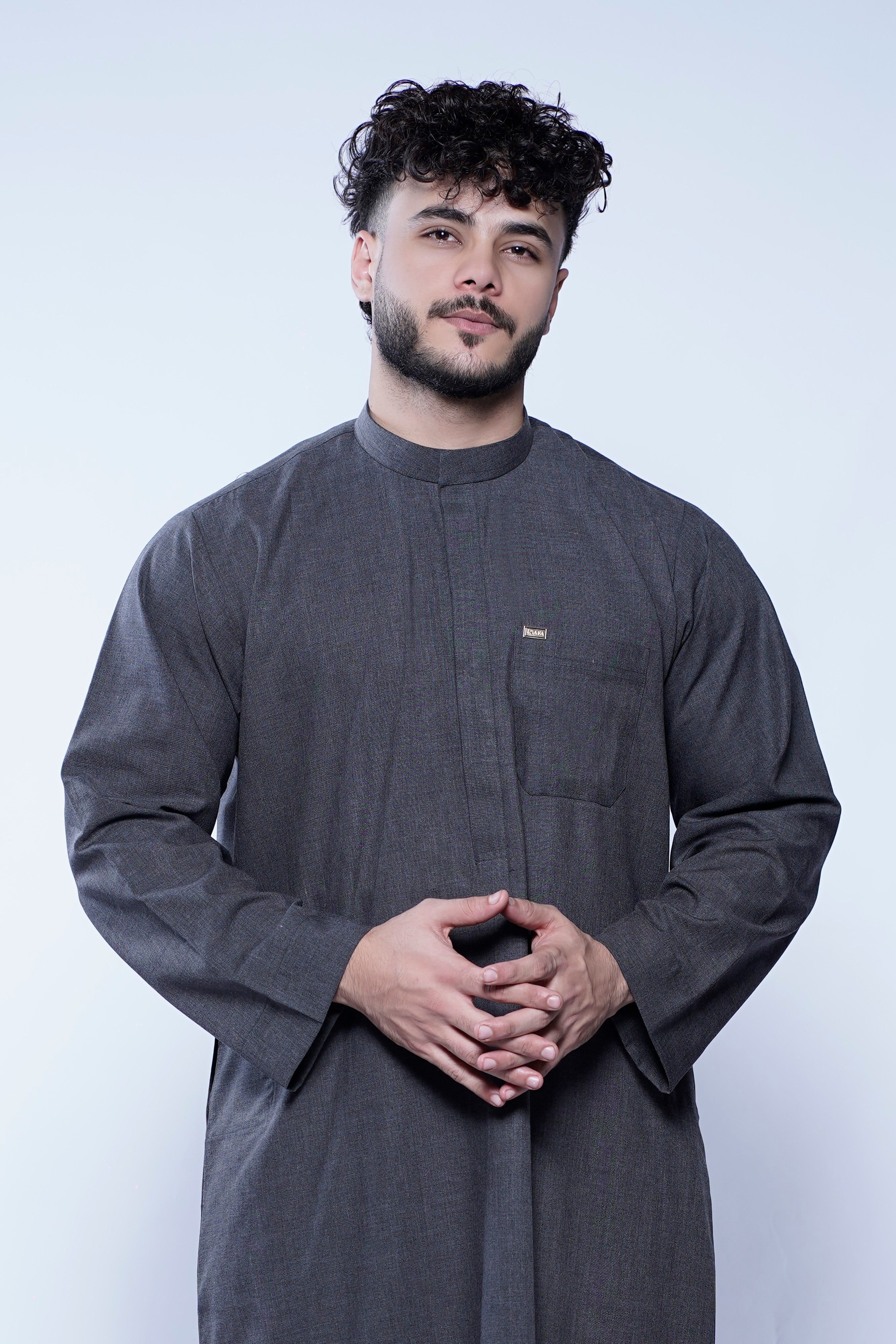 Omani Band Collar Jubba With Buttons