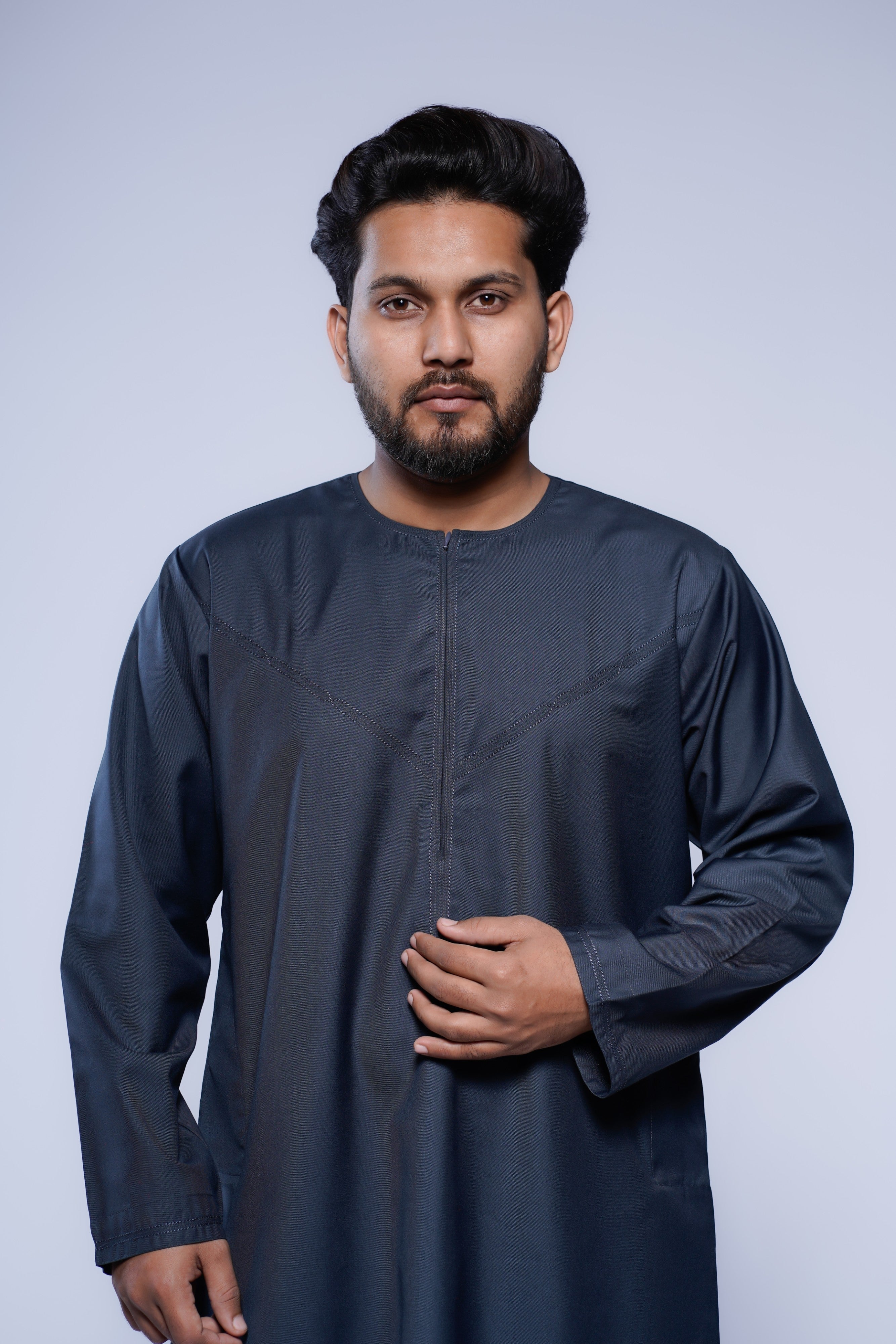 Omani Jubba with Curve Jump stitch design