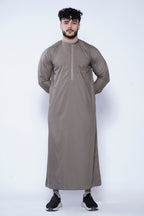 Band Collar Jubba With Velvet Details
