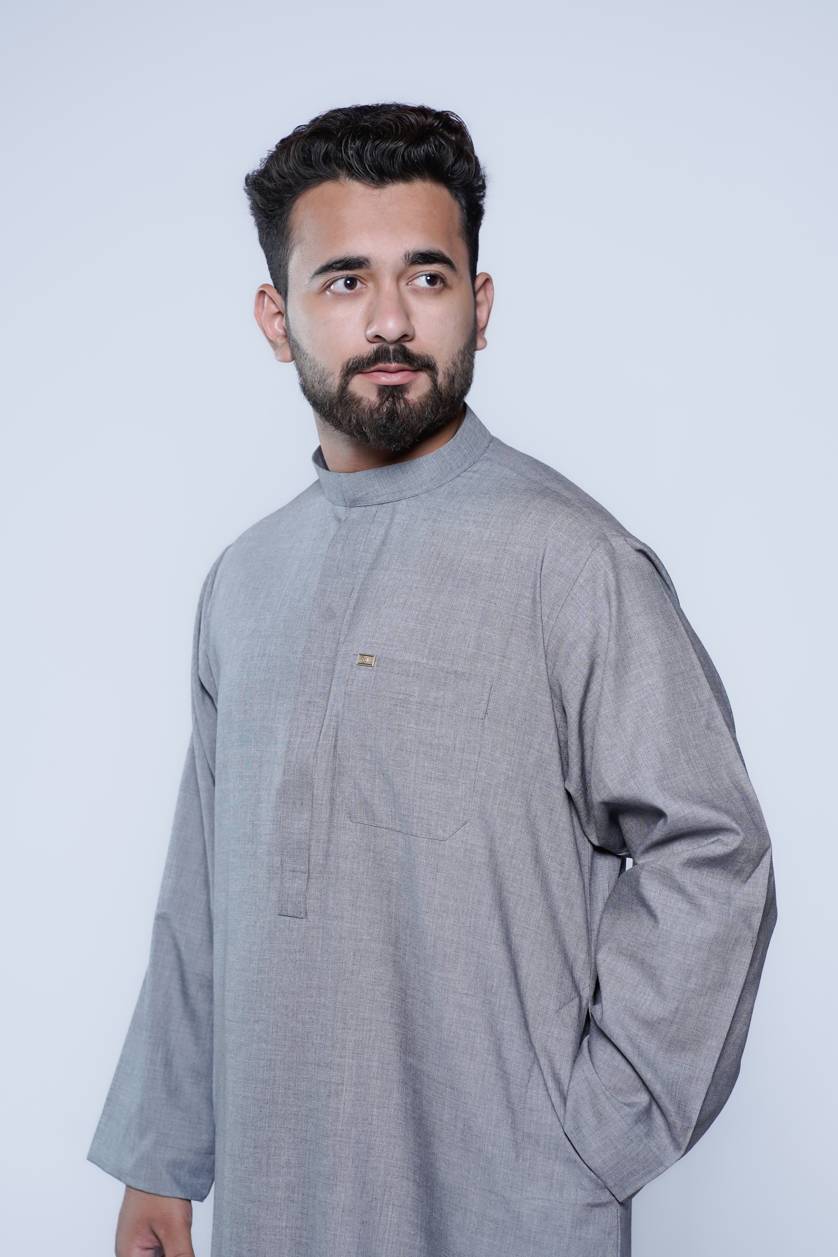 Omani Band Collar Jubba With Buttons