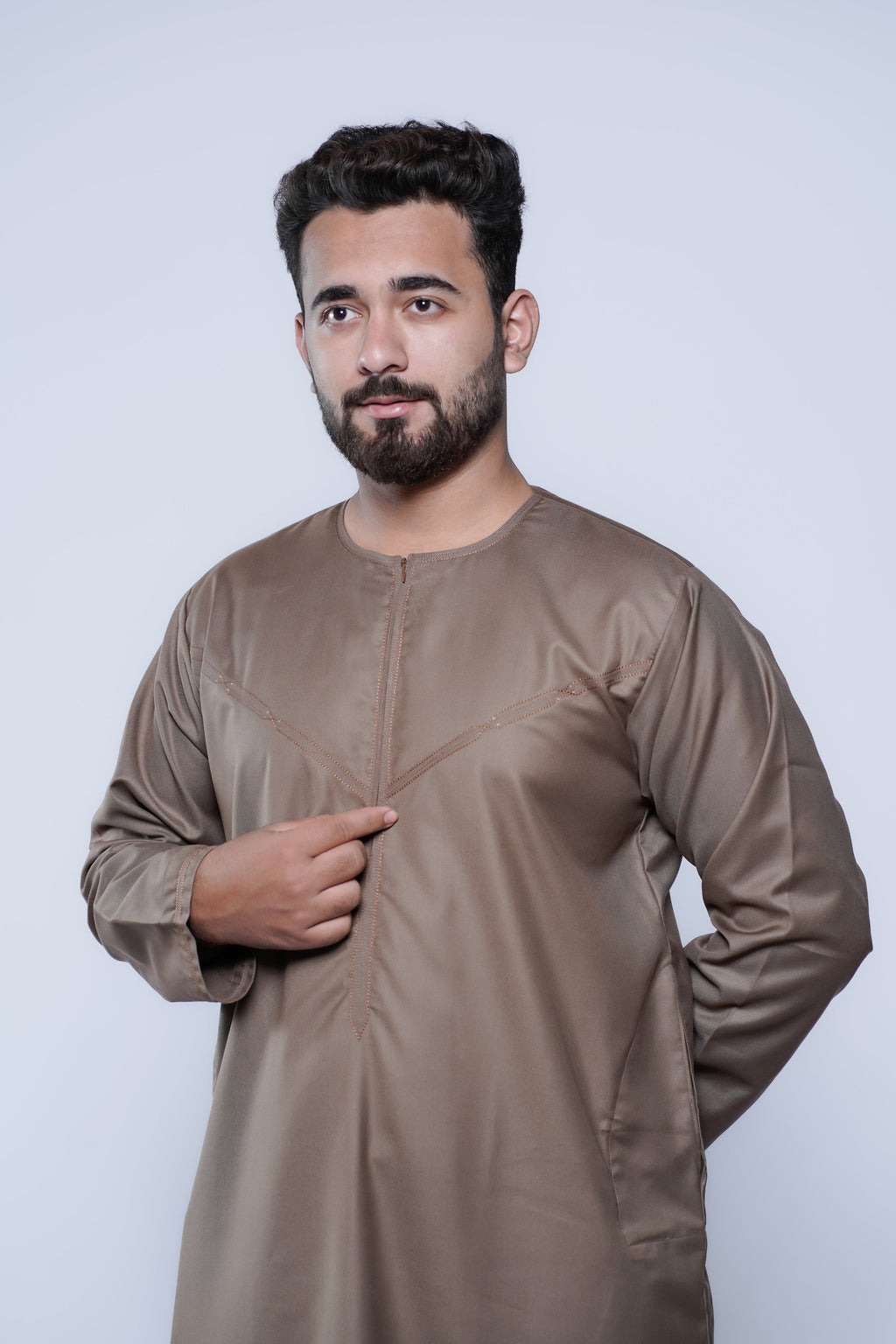 Omani Jubba with Curve Jump stitch design