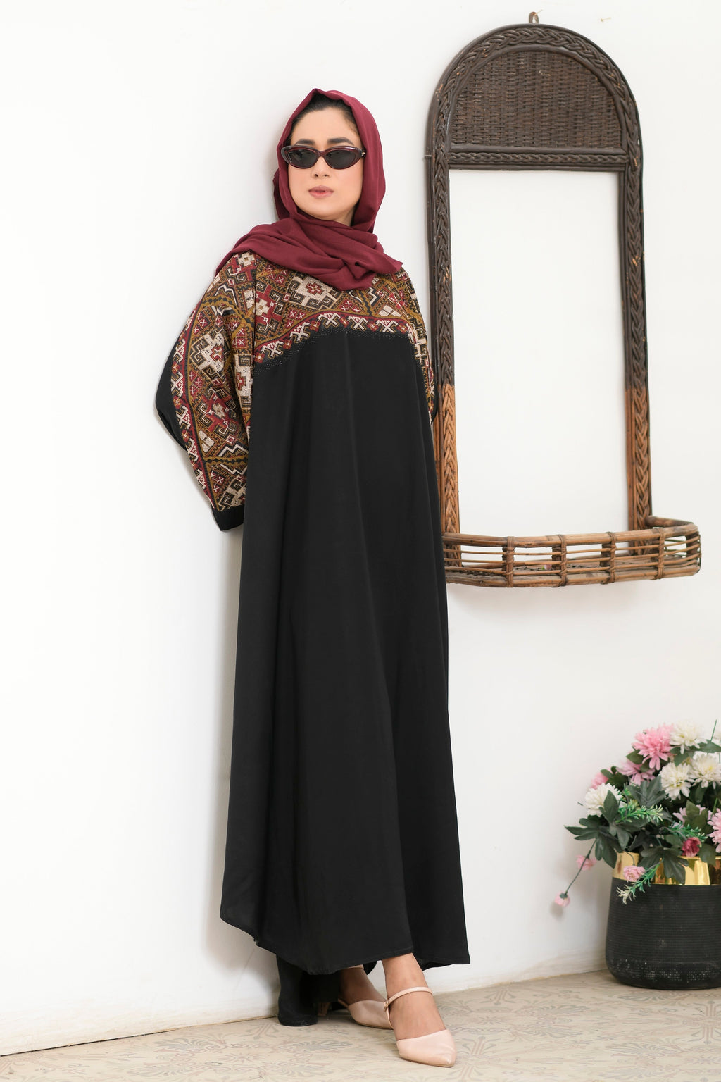 Black Embroidered Kaftan