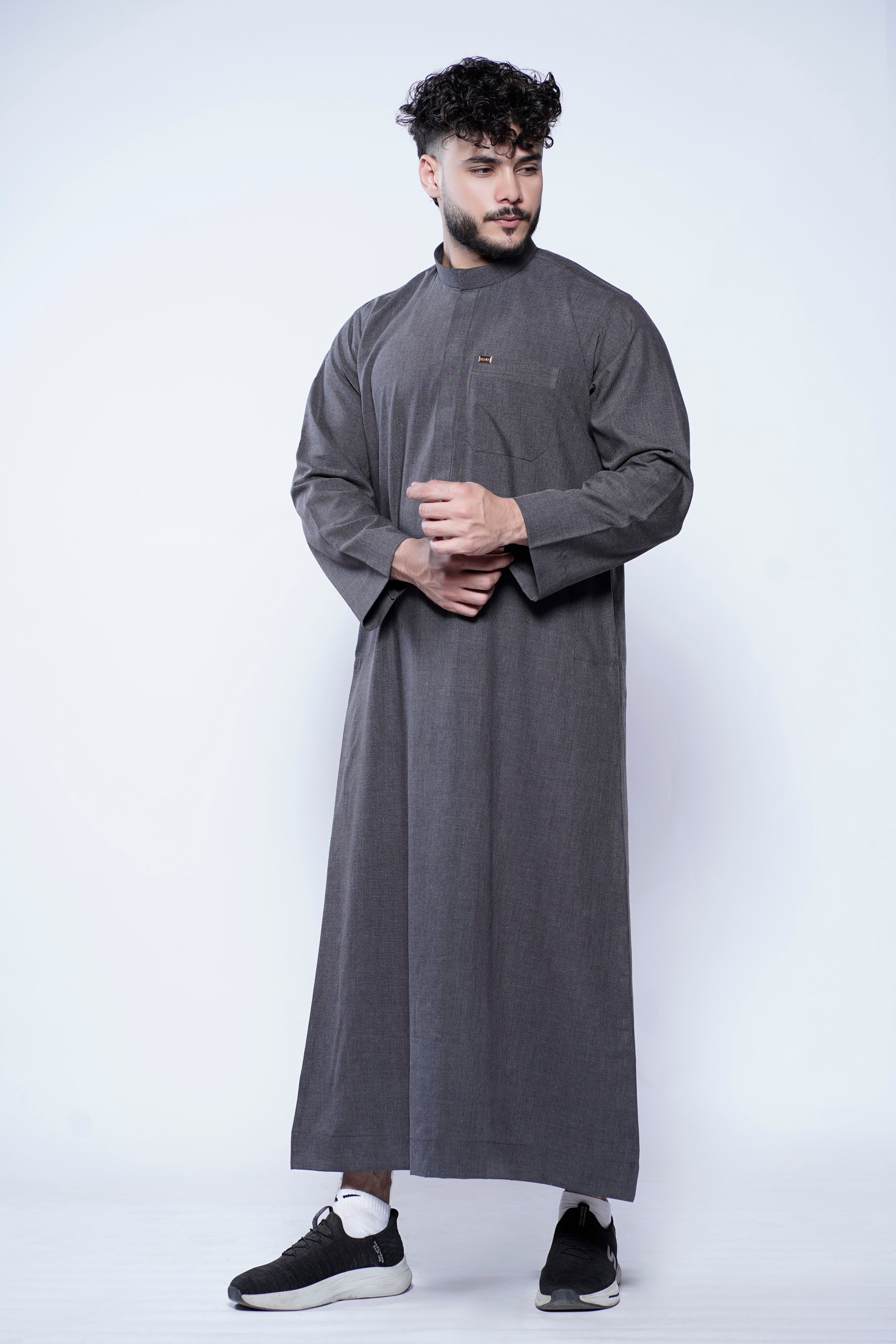 Omani Band Collar Jubba With Buttons