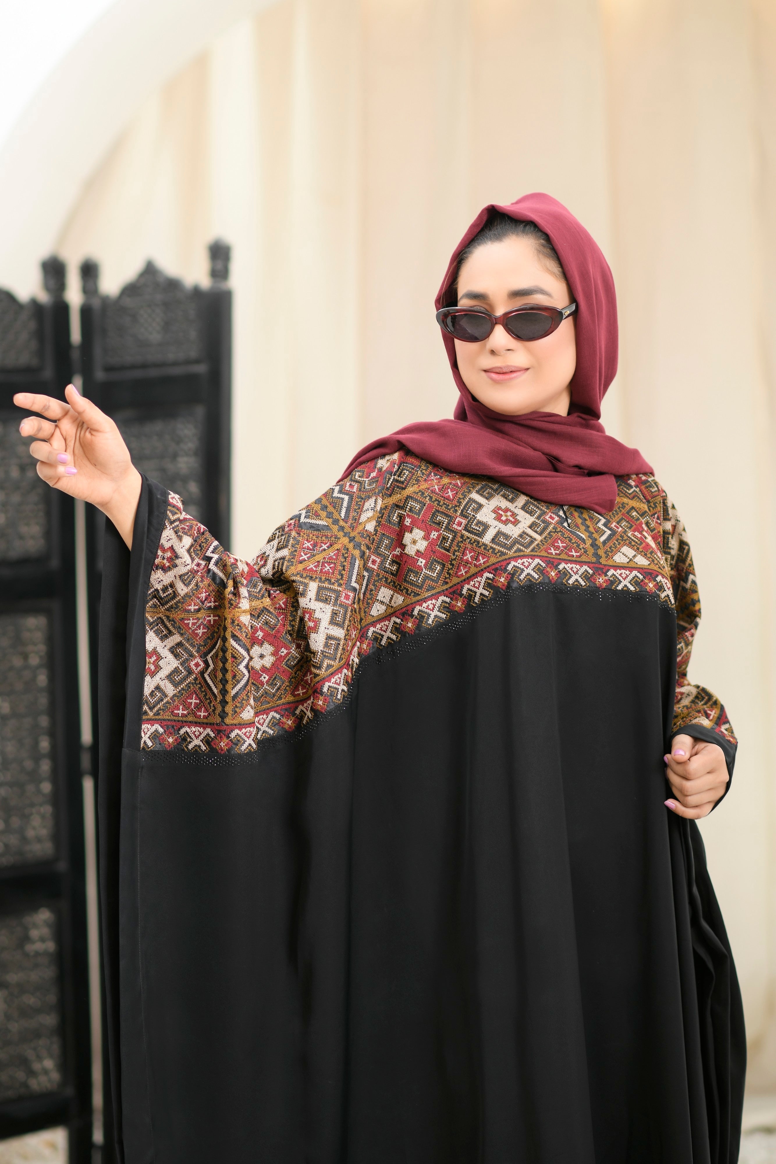 Black Embroidered Kaftan