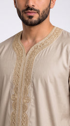 Half Sleeves Moroccan Thobes For Men -Skin