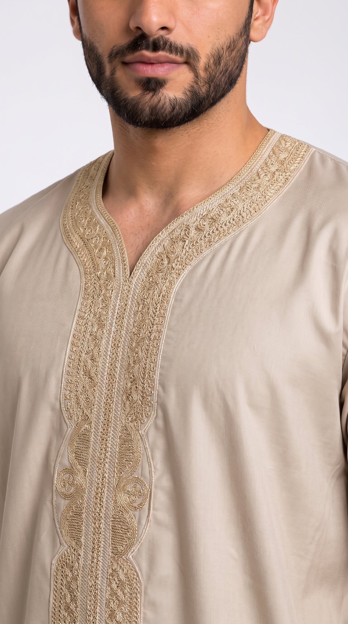 Half Sleeves Moroccan Thobes For Men -Skin