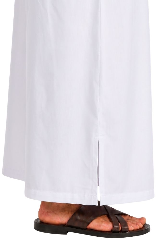 Half Sleeves Moroccan Thobes For Men -White